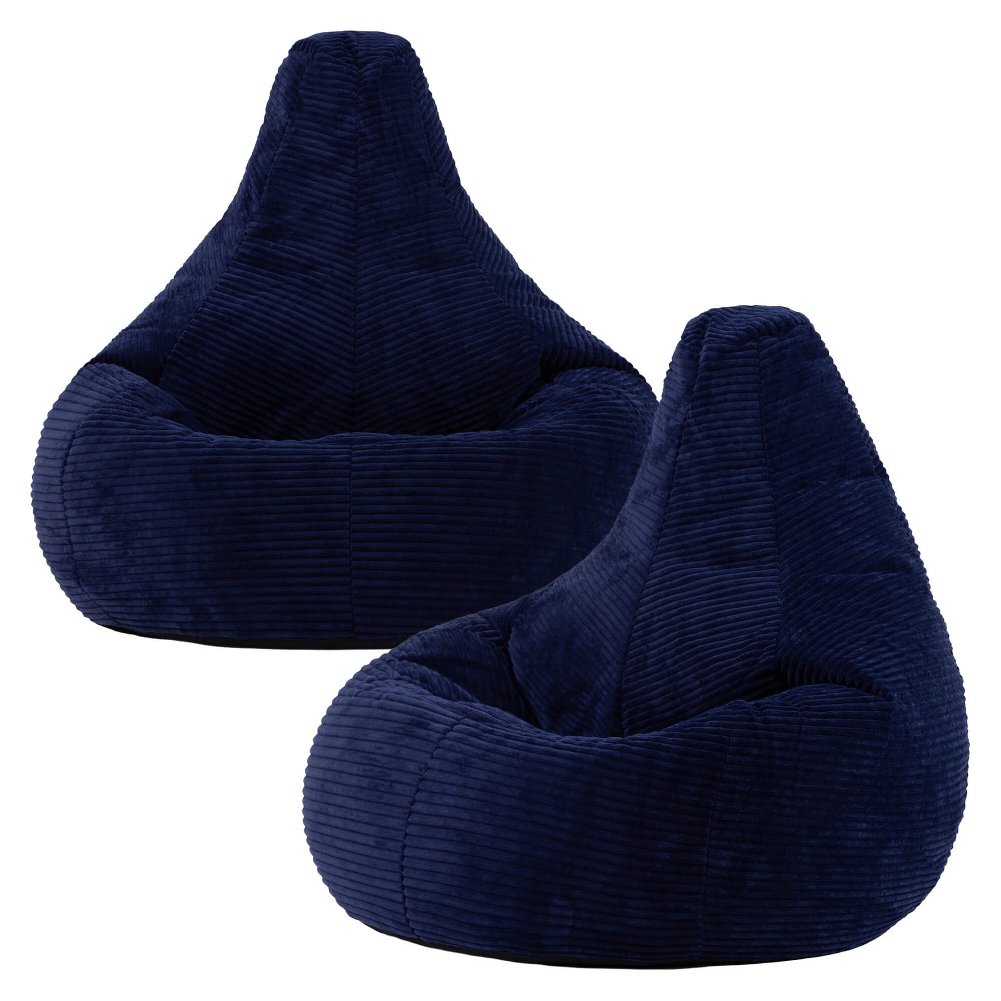 icon Sitzsack 2er Set Sessel mit Liege aus Cord „Dalton“, Sitzsack XXL Gaming Sitzsack, Made in Germany, für Erwachsene & Kinder