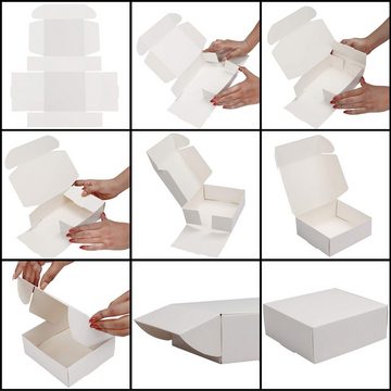 Kurtzy Geschenkbox Weiße Geschenkboxen 50 Stück - 12x12x5cm mit Deckel, White Gift Boxes 50 pcs - 12x12x5cm with Lid