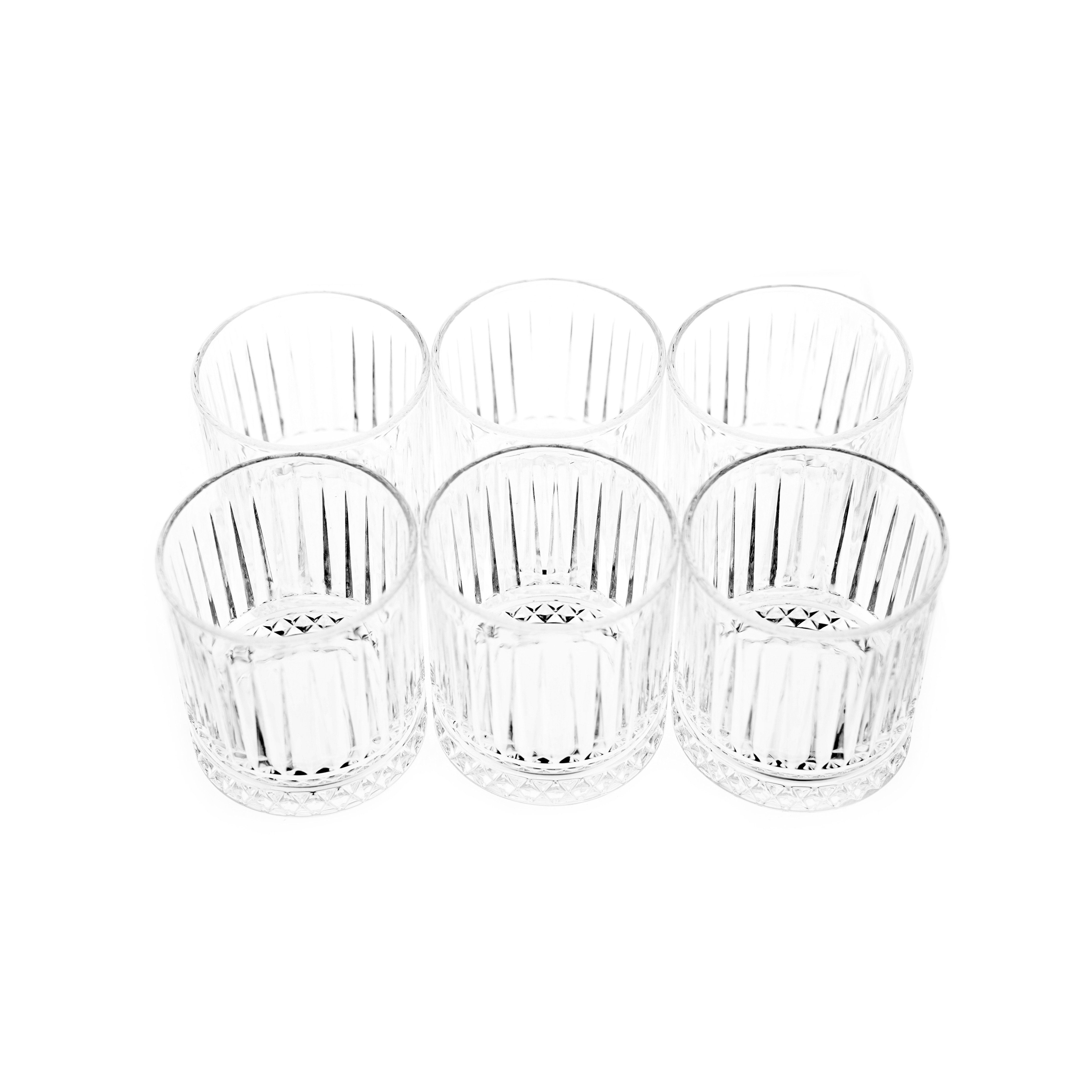 Almina Glas Elisa 6 Tlg. Trinkgläser-Set Wasserglas mit Riffle Design 330 ml, 6-tlg. – Bild 3 von 4