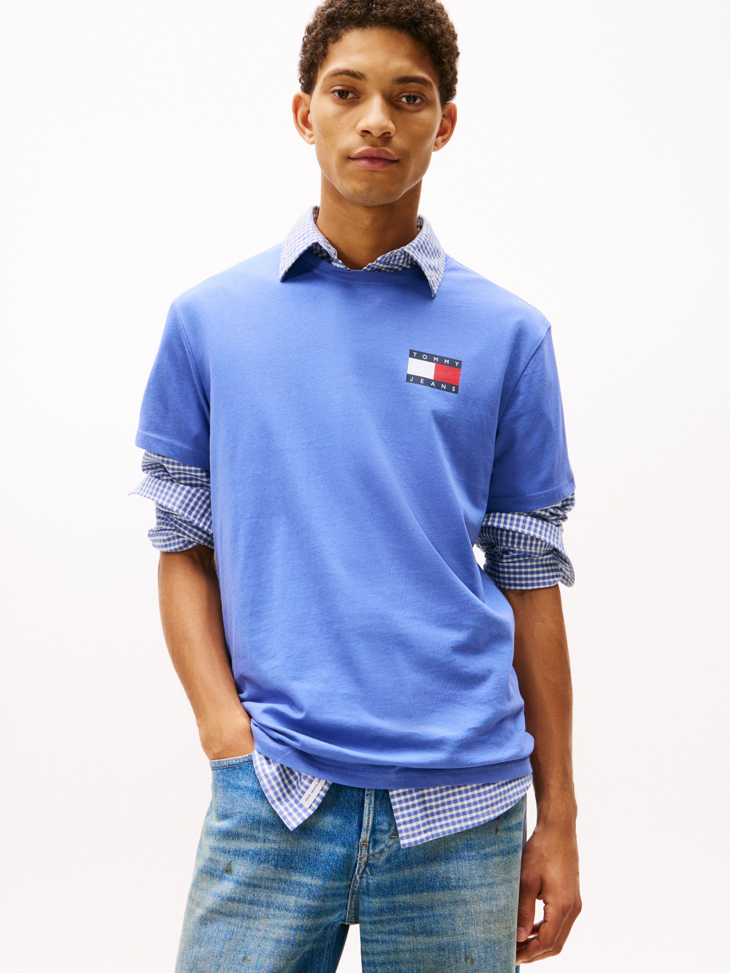 Tommy Jeans T-Shirt TJM SLIM ESSENTIAL FLAG TEE EXT Mit Rundhalsausschnitt günstig online kaufen