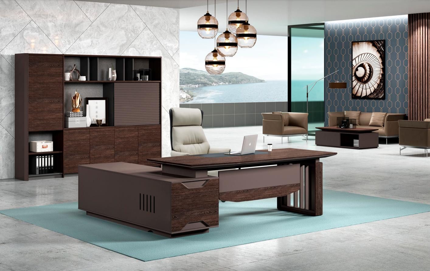 JVmoebel Stehpult Brauner Holzschreibtisch mit robustem Design für das Büro (Bürotisch), Made in Europa