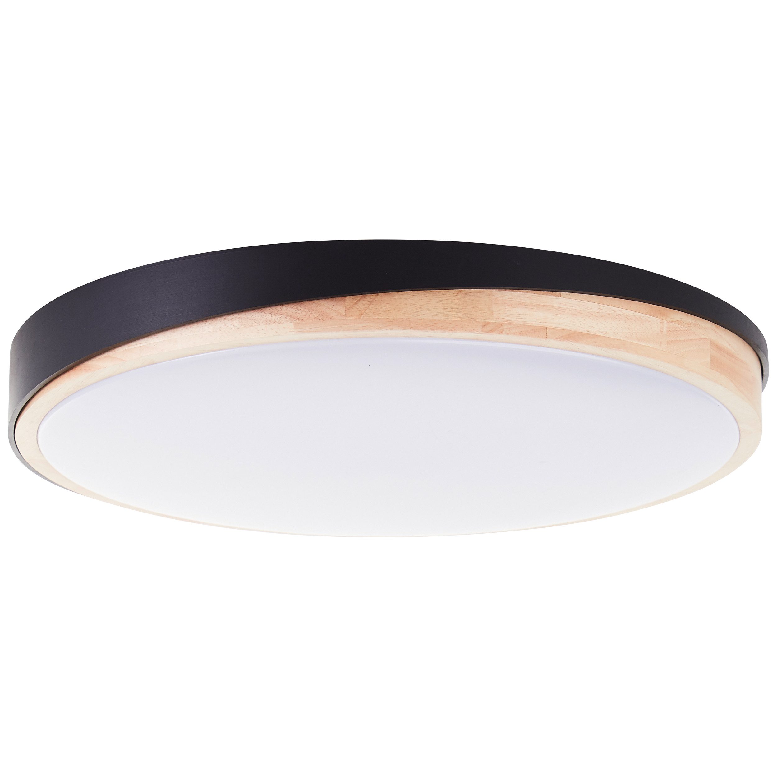 Brilliant LED Deckenleuchte Baarlo, CCT - über Fernbedienung, Dimmfunktion, Nachtlichtfunktion, Timerfunktion, LED fest integriert, warmweiß - kaltweiß, Ø 50 cm, 4500 lm, 3000-6500 K, dimmbar, Fernbedienung, Holz/Metall