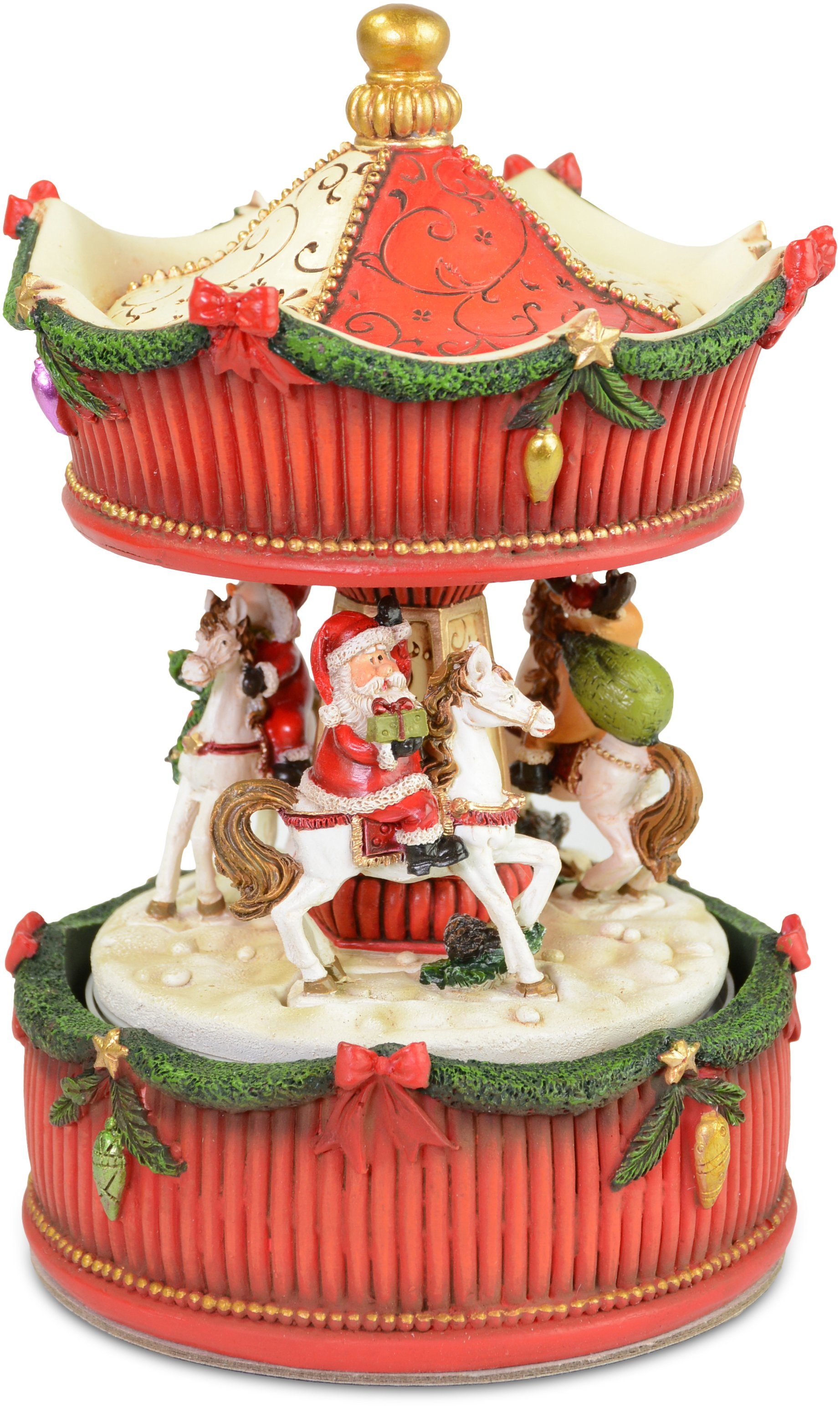 RIFFELMACHER & WEINBERGER Weihnachtsfigur Karussell, Weihnachtsdeko (1 St), mit Melodie "Stille Nacht, Heilige Nacht", drehend, Höhe ca. 17 cm | Dekofiguren