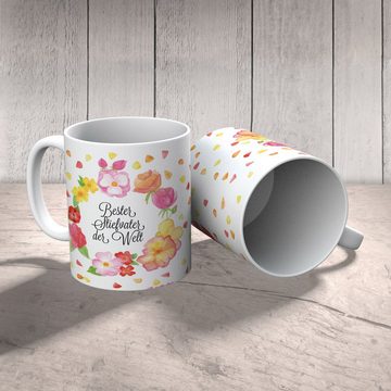 Mr. & Mrs. Panda Tasse Stiefvater - Geschenk, Vati, Blumen Liebe Flower, Daddy, Kaffeebecher, Keramik