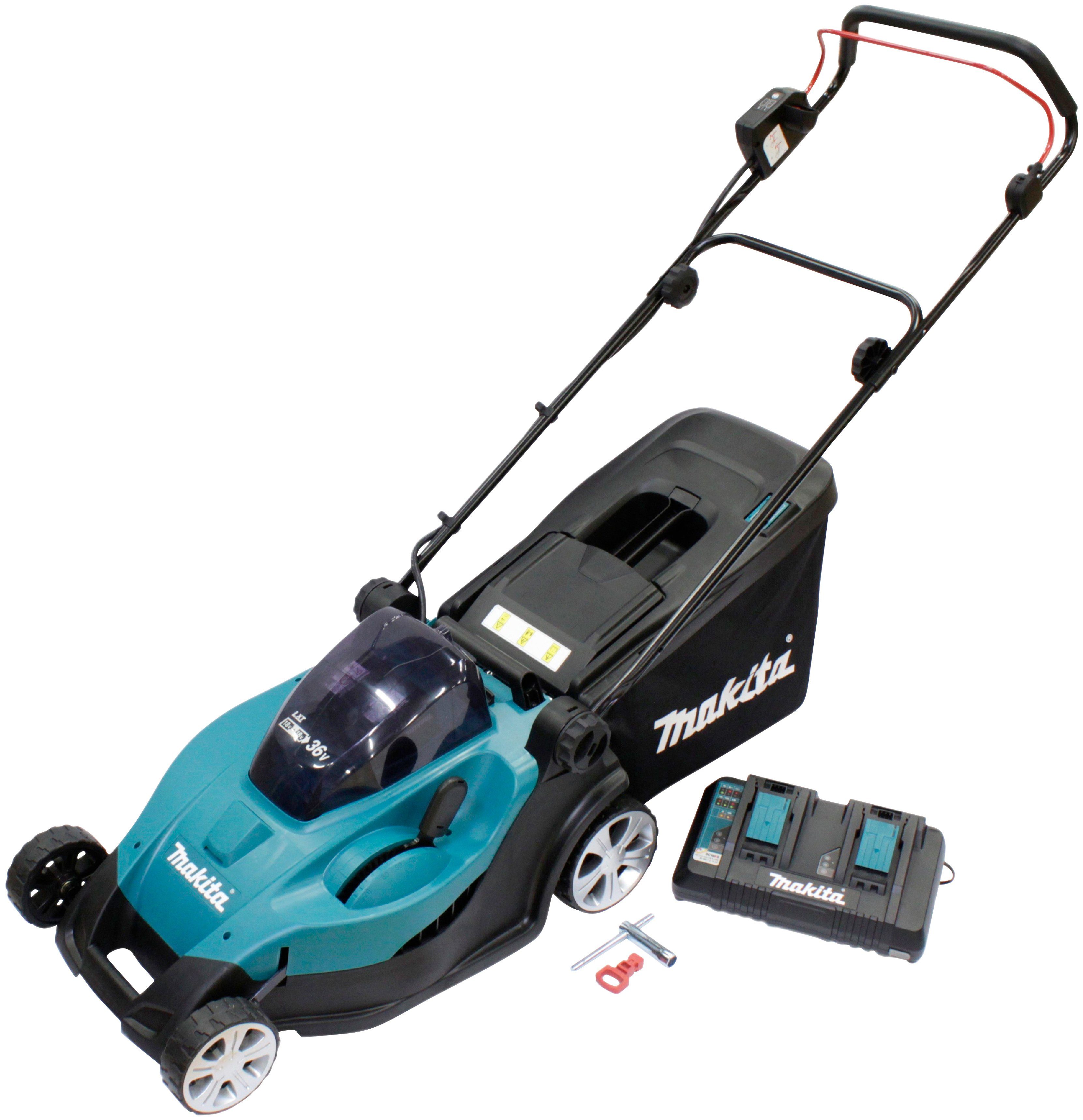 MAKITA AkkuRasenmäher »DLM431PT2«, 43 cm Schnittbreite, mit Akku und