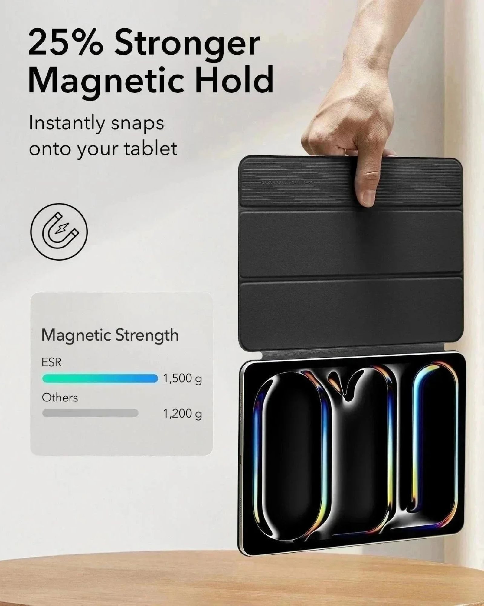 ESR Tablet-Hülle Rebound Magnetic Case für das Apple iPad Pro 11" (2025 & 2024) 11", Starke Magnete, langlebig, schlankes Design – Bild 3 von 5