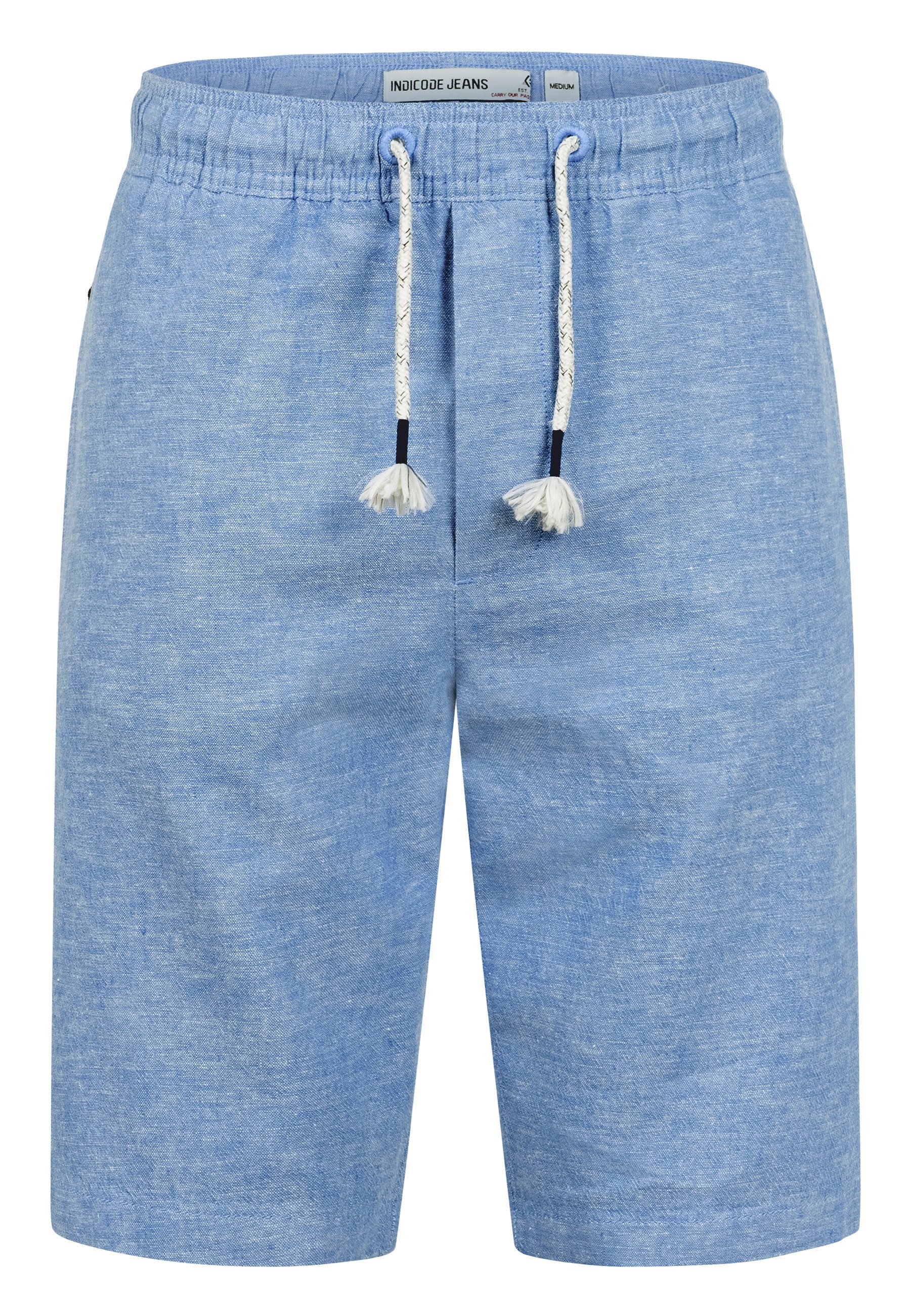 INDICODE Leinenhose Herren INLino Leinen Shorts mit Kordelzugbund mit elastischem Bund und Bindekordel in sommerlich leichter Qualität – Bild 2 von 5