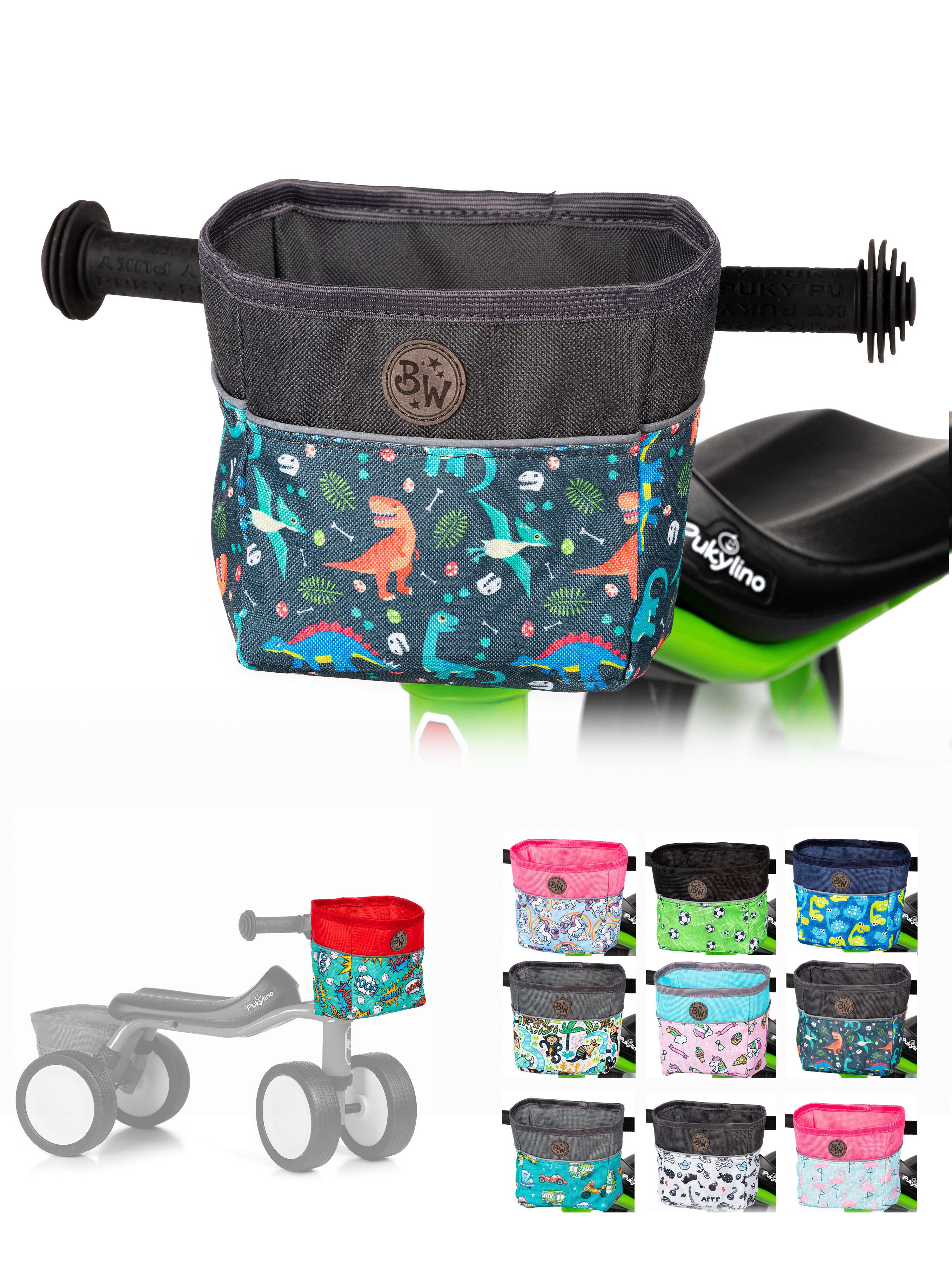 BambiniWelt by Rafael K. Fahrradtasche LENKERKORB Tasche kompatibel mit Pukylino Wutsch Fitsch Puky OFFEN