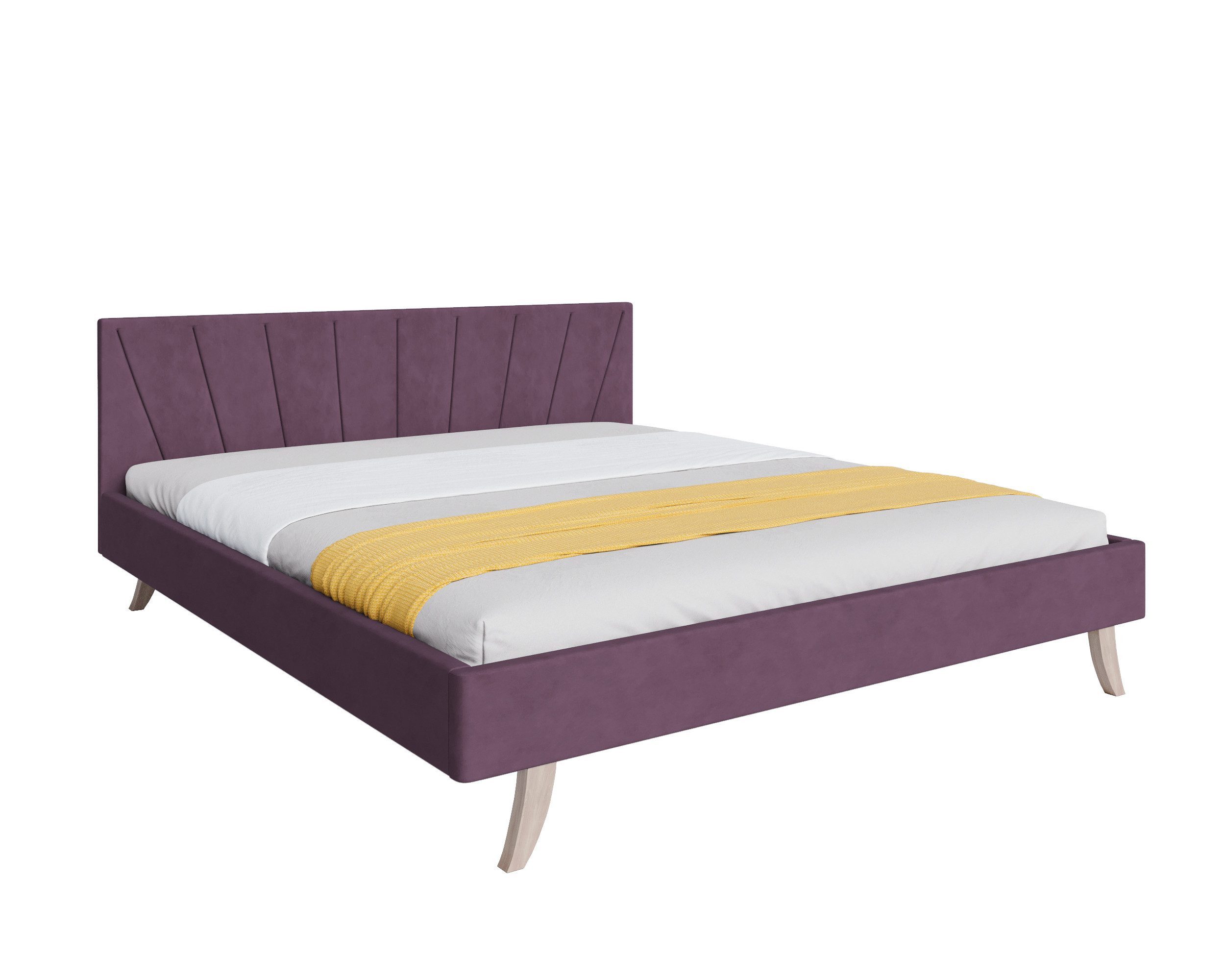 thematys Polsterbett mit Füßen – Velours Bettgestell 120x200–180x200 – (modernes Design mit gepolstertem Kopfteil – optional mit Matratze)