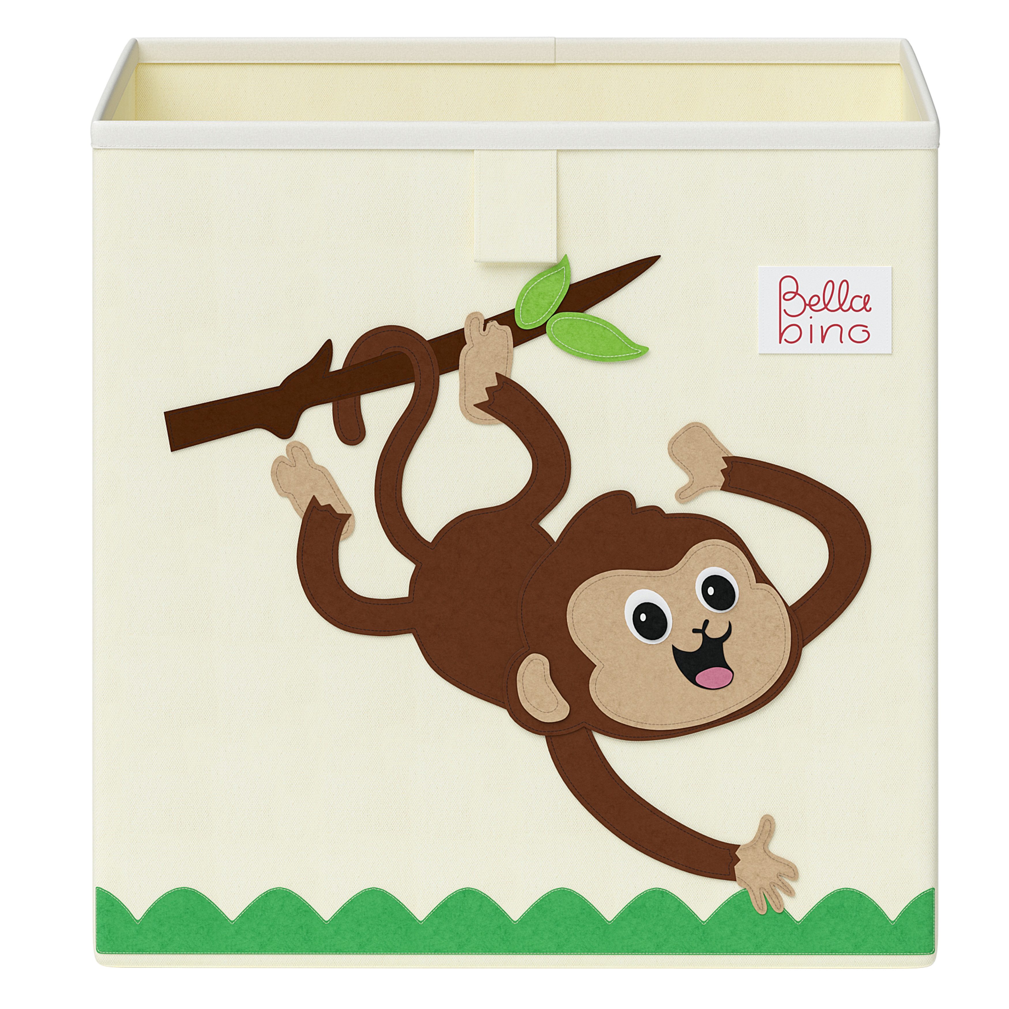 Bellabino Aufbewahrungsbox für Kinderzimmer Helme (Affe, 1 St., auch als Set verfügbar), Spielzeug Aufbewahrung mit verschiedenen Motiven, 30x30x30 cm