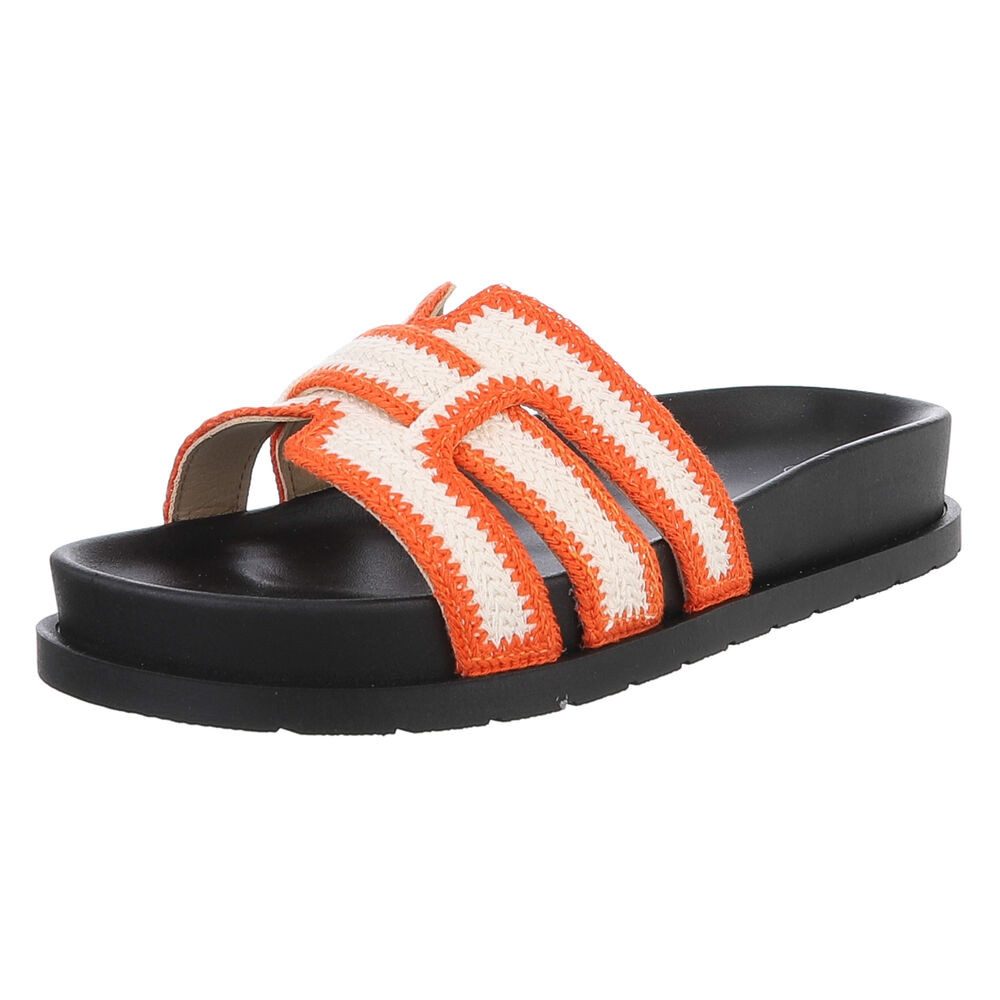 Ital-Design Moderne Damen Sandalen mit Schwarz-Weiß-Design günstig online kaufen