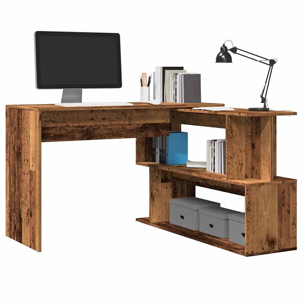 vidaXL Schreibtisch NA Eckschreibtisch Altholz-Optik 200,5x50x76 cm Spanplatte