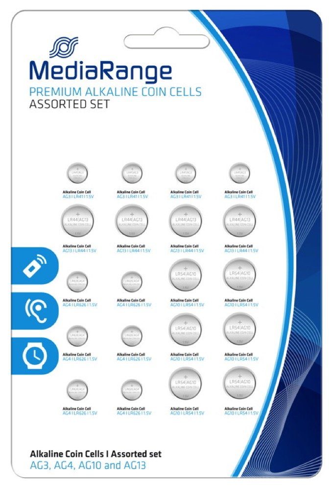 Mediarange 20 Alkaline Knopfzelle 4x AG3 6x AG4 6x AG10 4x AG13 Knopfzelle