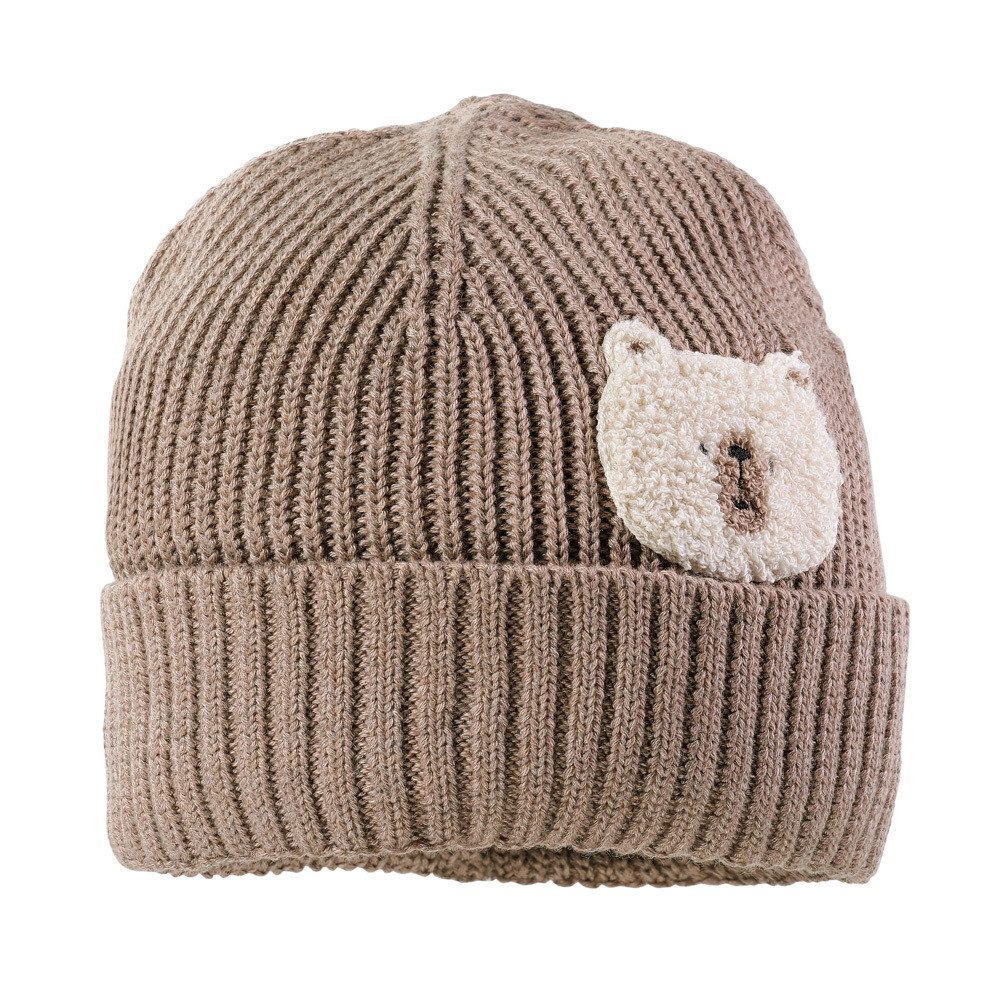 MAXIMO Strickmütze MINI-Beanie, Bär, Umschlag Frotteestickerei, günstig online kaufen