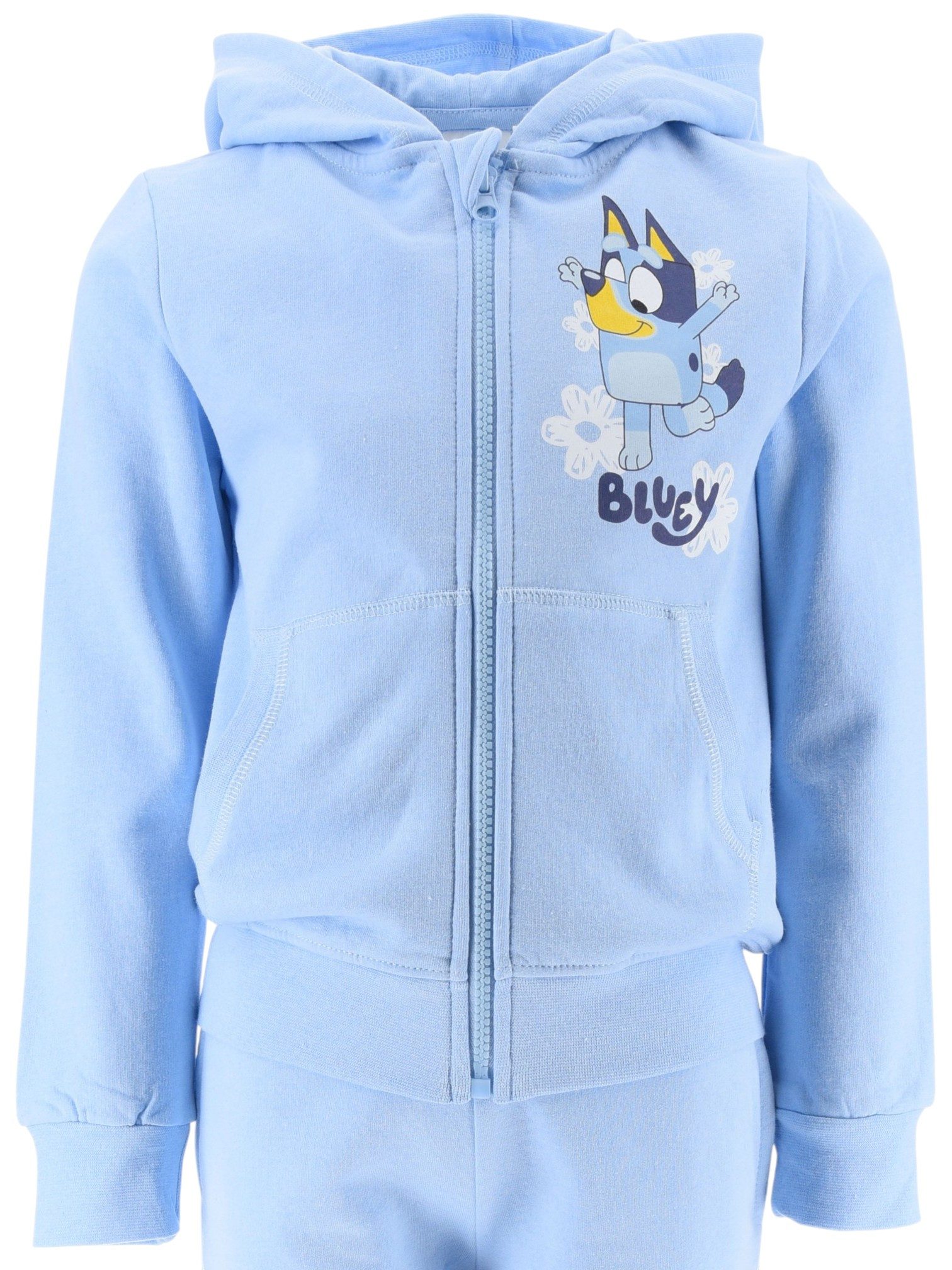 Bluey Freizeitanzug (2-tlg), Mädchen Outfit Kapuzenjacke & Hose Größe 98-116 cm