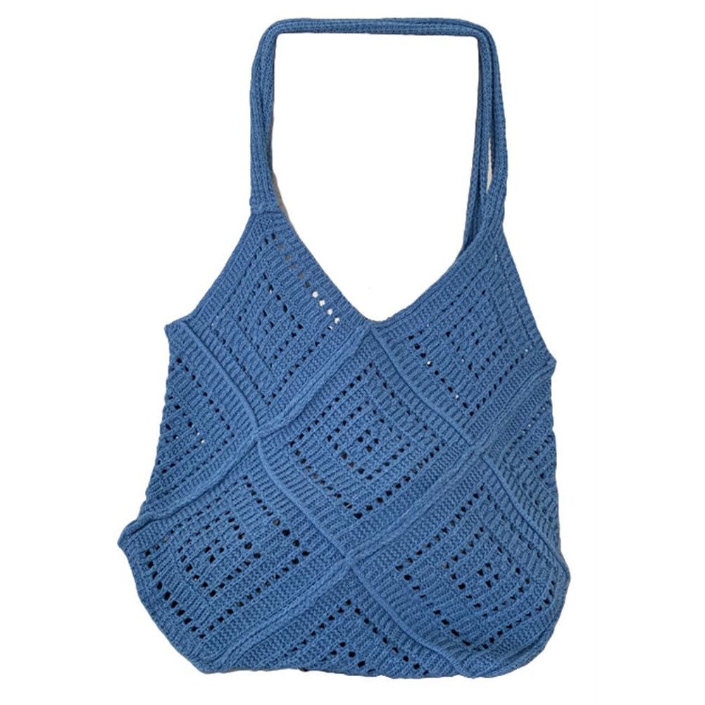 Strandtasche Damen Sommer Boho, Crochet Mesh Strandtasche, Gehäkelt Handtasche