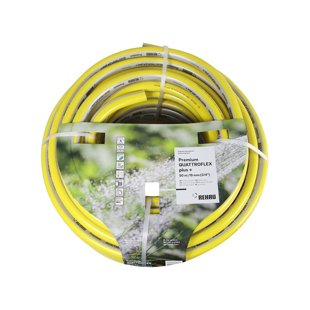 Rehau Gartenschlauch Gartenschlauch Gelb 50 m 3/4" druckstabil mit 24-fädiger Armierung
