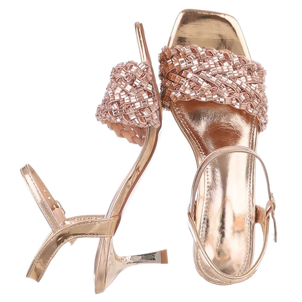 Ital-Design Elegante Damen Sandalen mit Strass-Details für Festlichkeiten S günstig online kaufen