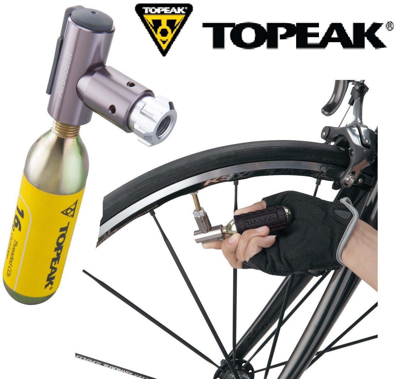 Topeak Fahrradpumpe Topeak Kartuschenpumpe Air Booster CO2 inflator TAB-2