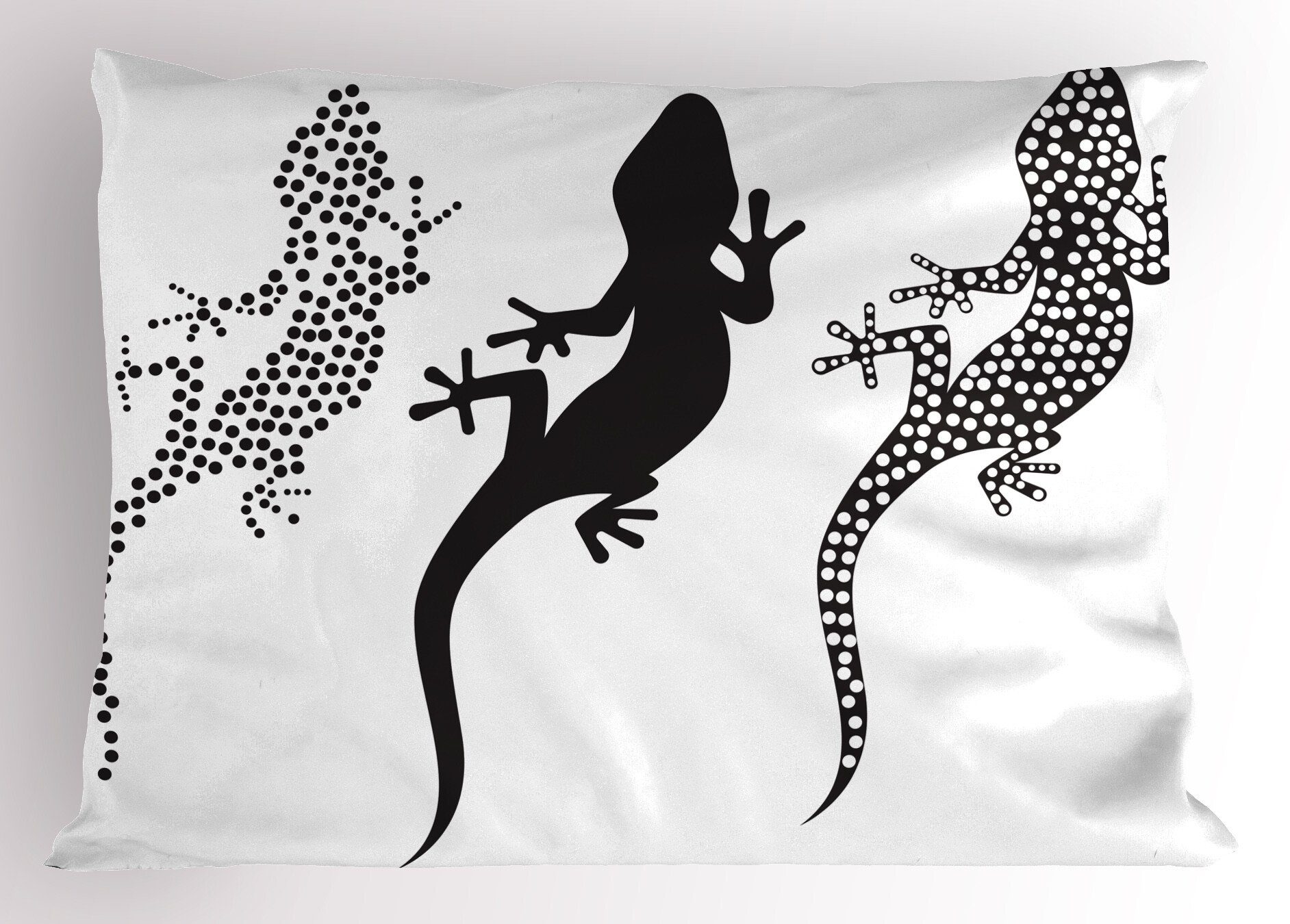 Kissenbezug, Stück), punktierte Polka Kissenbezüge Dekorativer Size Gedruckter King Standard (1 Abakuhaus Salamander Monochrome