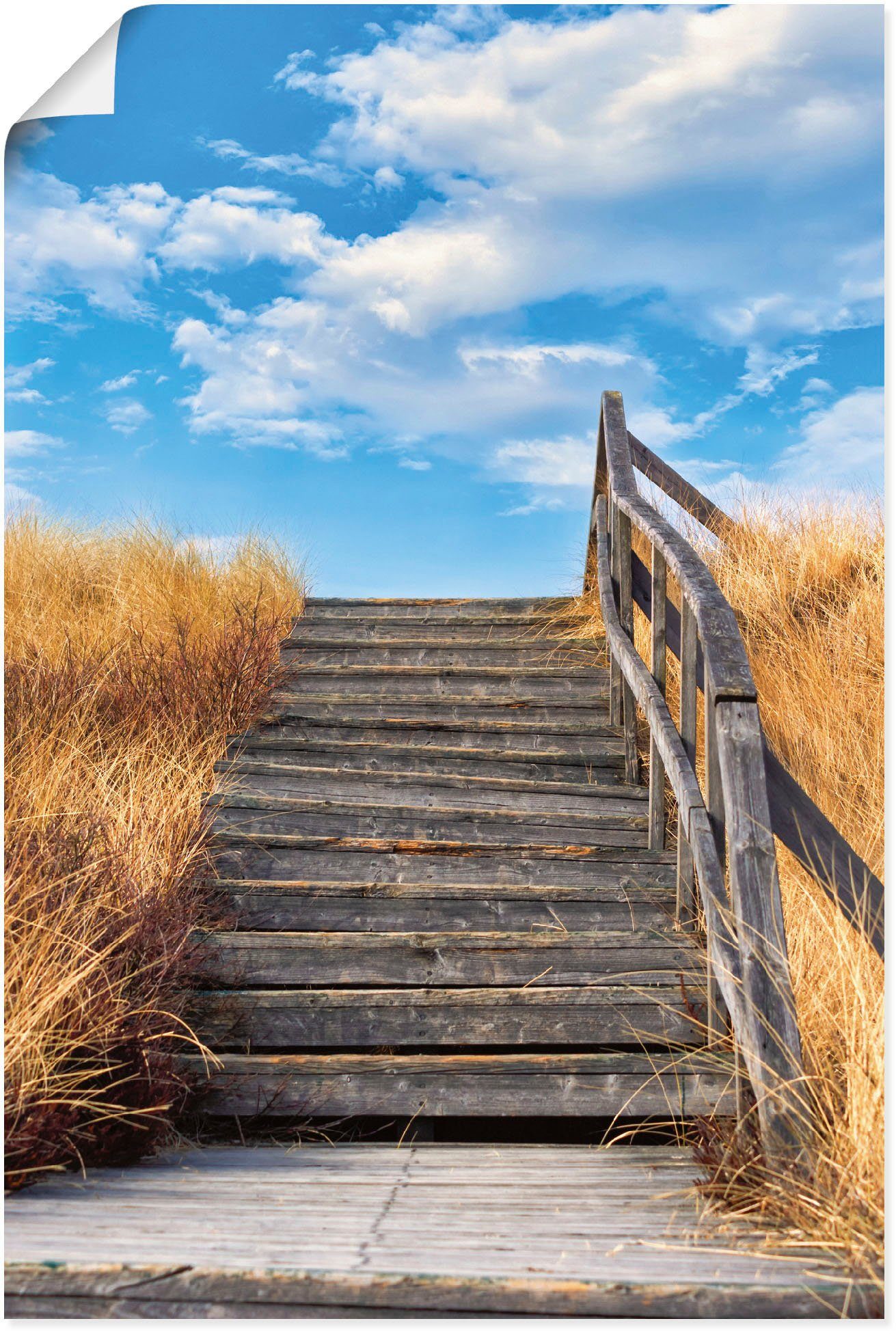 Größen Wandbild in Artland St), Bohlenweg (1 Wandaufkleber versch. Insel oder Amrum, Küstenbilder Treppe Leinwandbild, Alubild, als Poster