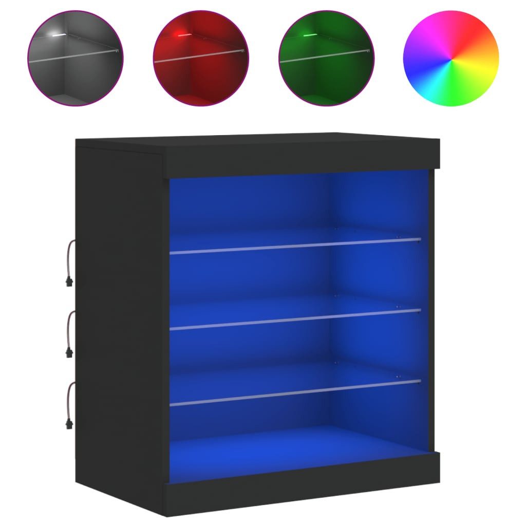 vidaXL Sideboard Sideboard mit LED-Leuchten Schwarz günstig online kaufen
