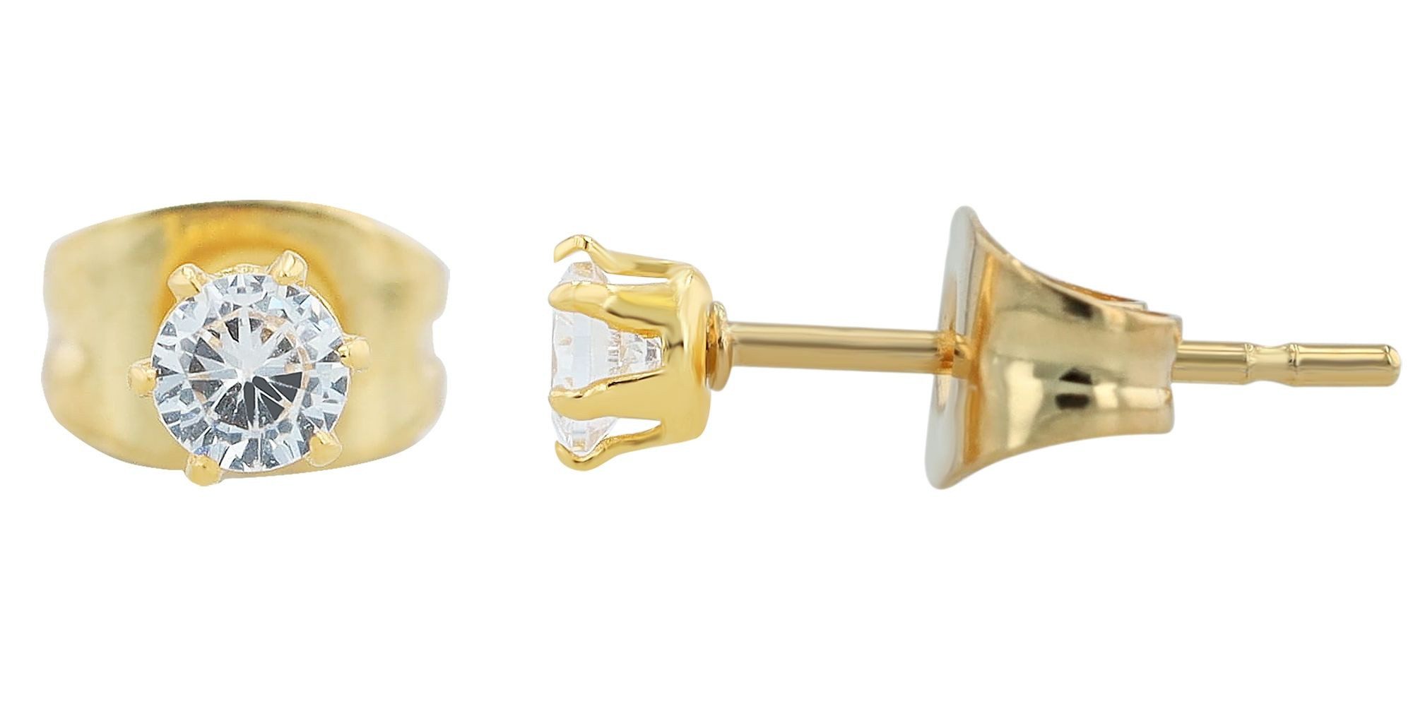 Paar Ohrhänger Ohrringe – Ohrstecker aus Edelstahl mit Zirkonia