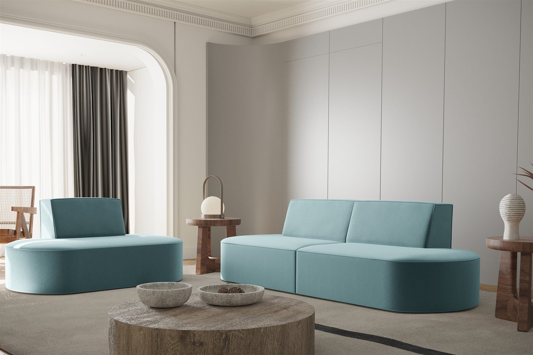 Stoff Sofa 2-Sitzer Sofa MILOT Möbel Designersofa Fun in