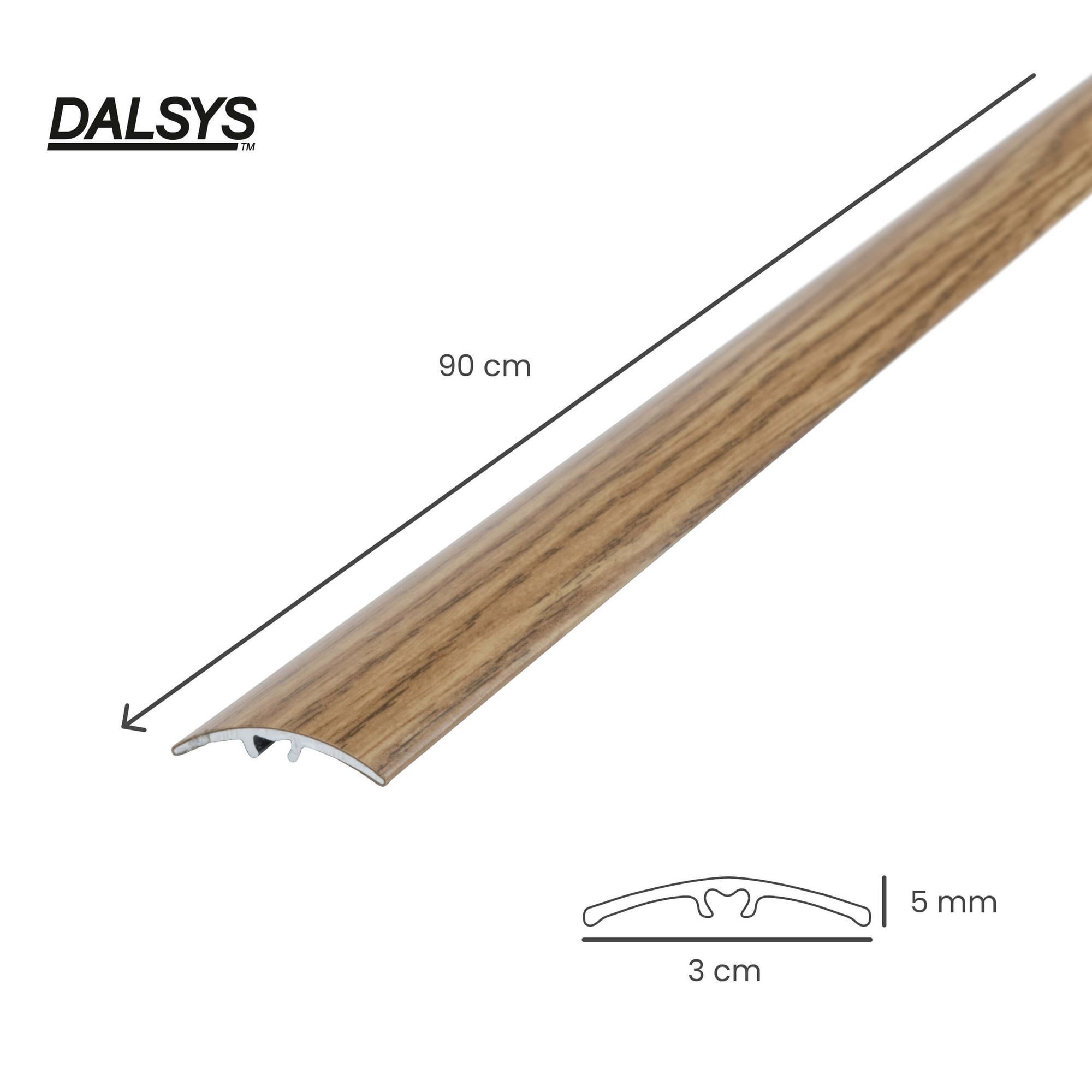 Dalsys Übergangsprofil Anpassungsprofil zum Schrauben inkl. Befestigungsmaterial (90cm x 30mm in der Farbe Eiche, 1-St), aus Aluminium – Bild 3 von 5