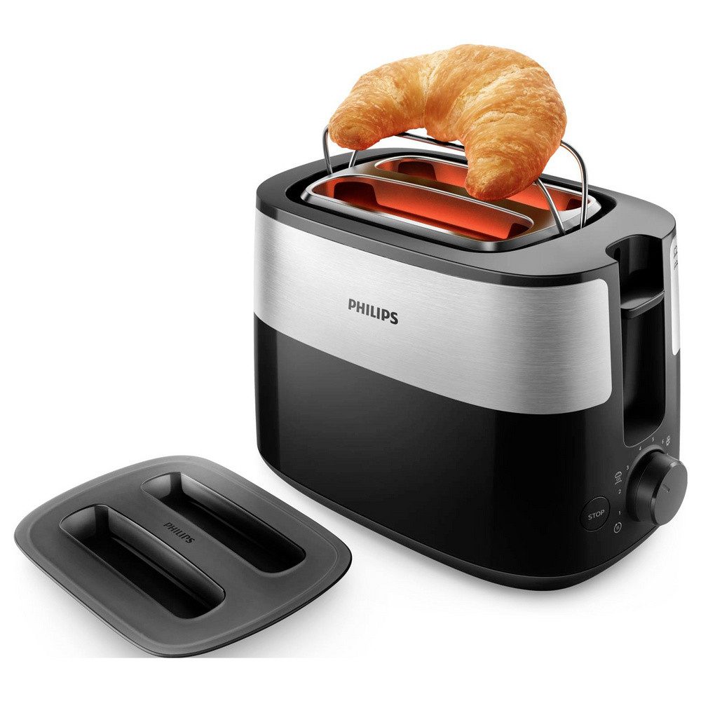 Philips Toaster Philips Daily Collection Toaster Schwarz, Silber, 900.00 W