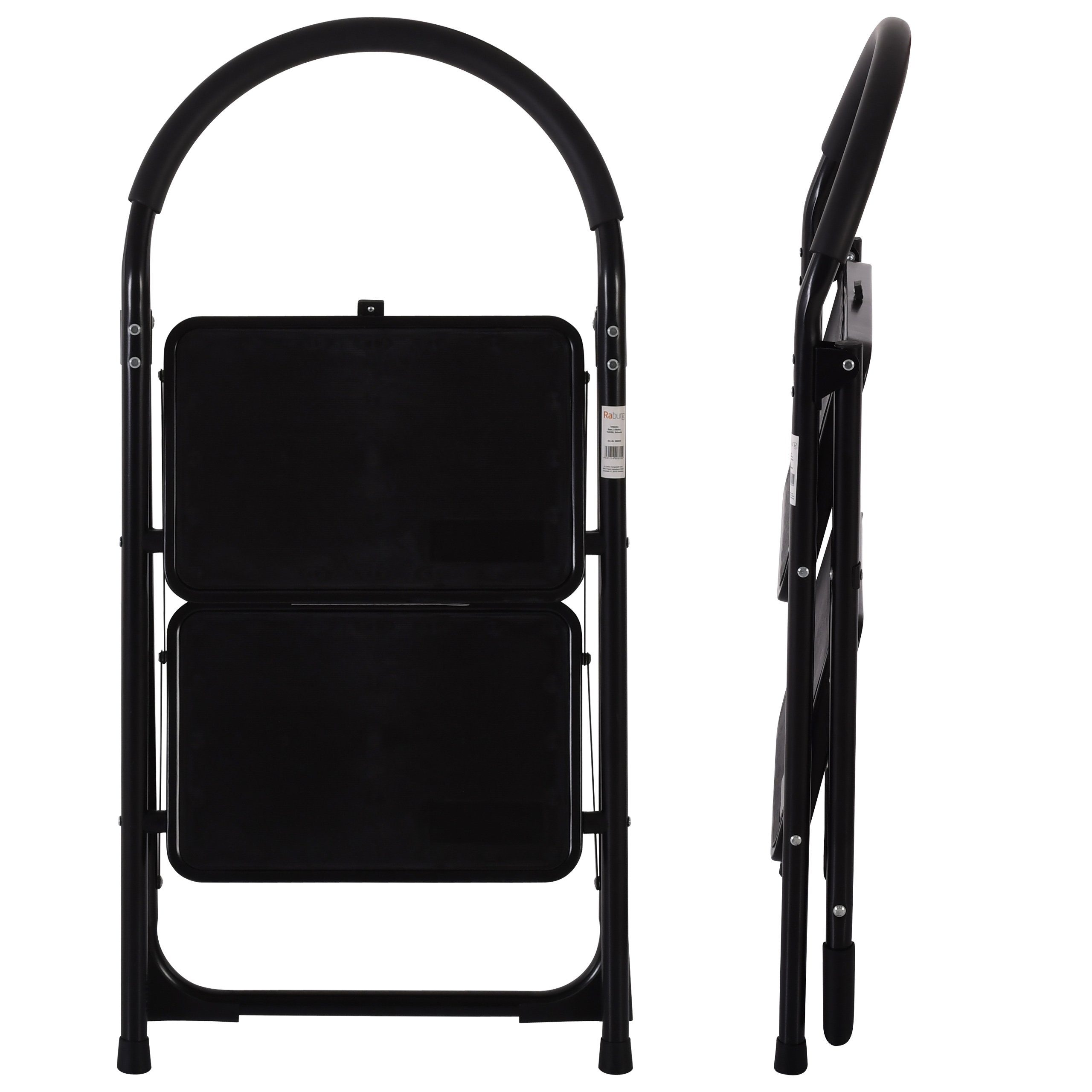 Raburg Trittleiter Praktische Universal-Leiter für Alltag, Stahl, klappbar, Tom, Lock-Klappsperre, rutschhemmende Oberfläche, Solid-Grip-Füße