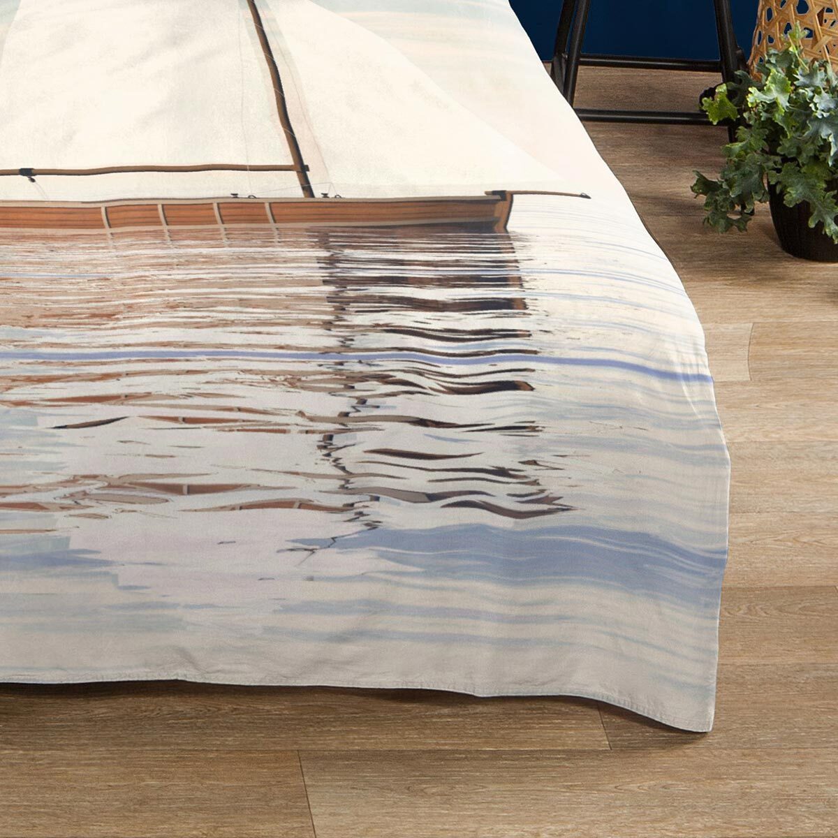 TRAUMSCHLAF Bettwäsche Segelboot, Renforce, 2 teilig, maritimes Design aus 100% Baumwolle