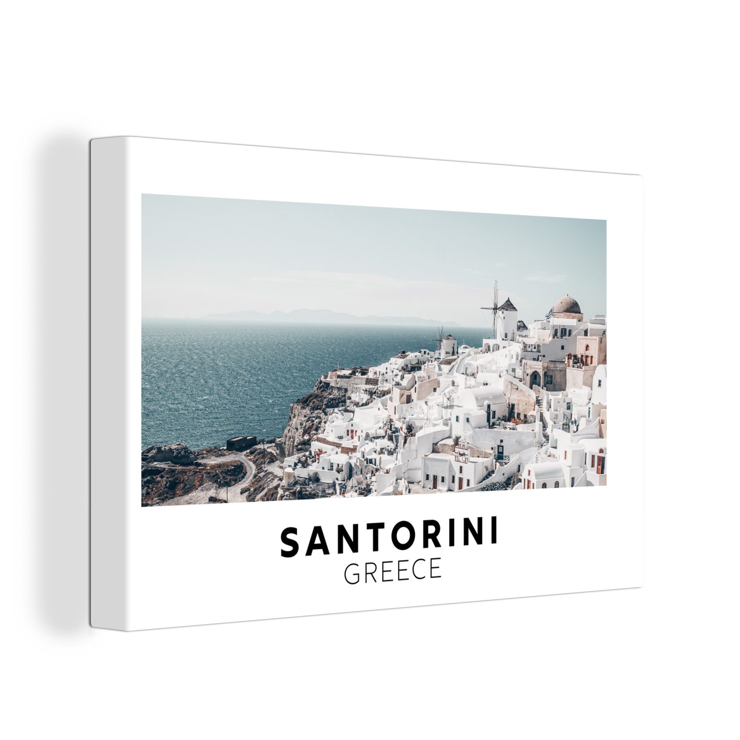 OneMillionCanvasses® Leinwandbild Griechenland - Santorin - Wasser, (1 St), Wandbild Leinwandbilder, Aufhängefertig, Wanddeko, 30x20 cm