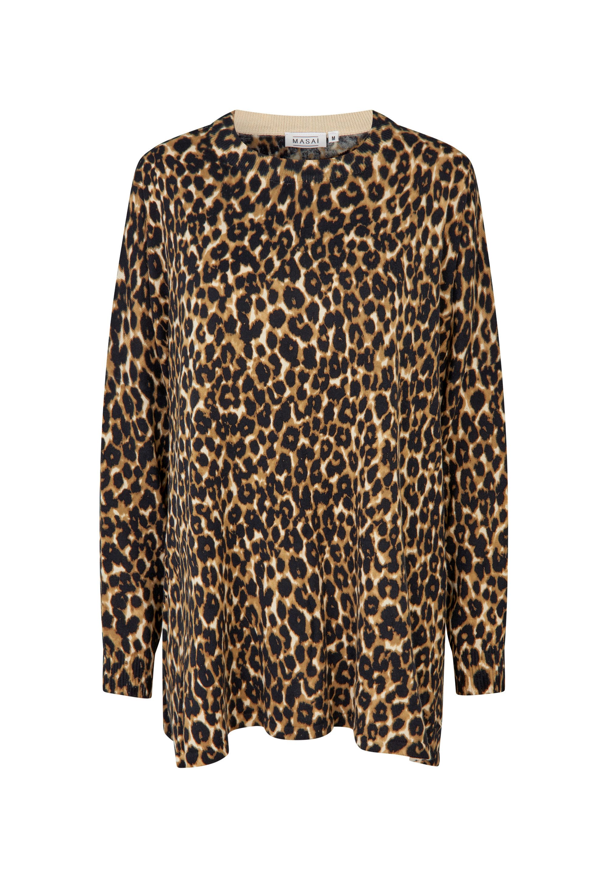 Masai Langarmbluse MaFeluci schmale Ärmel, Leopardenprint