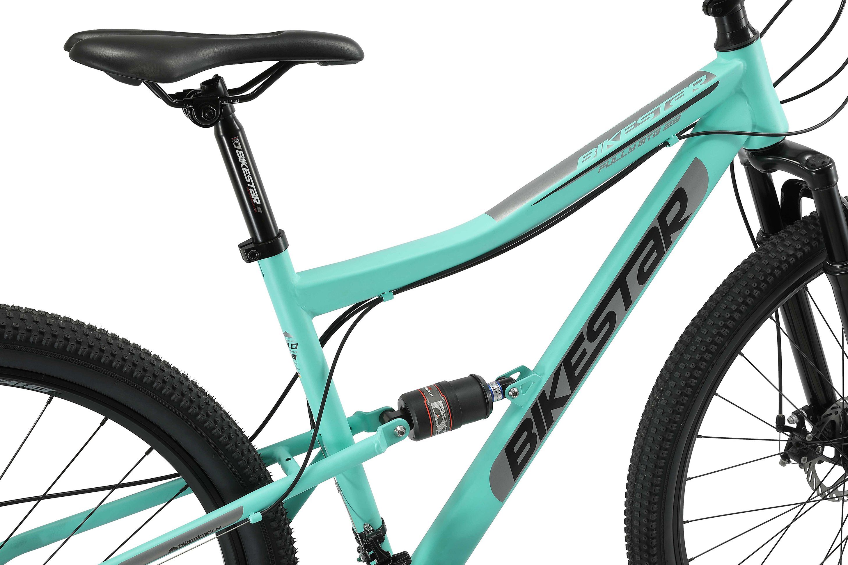 Bikestar Mountainbike, 21 Gang Shimano RD-TY300 Schaltwerk, Kettenschaltung, für Damen und Herren, Kettenschaltung