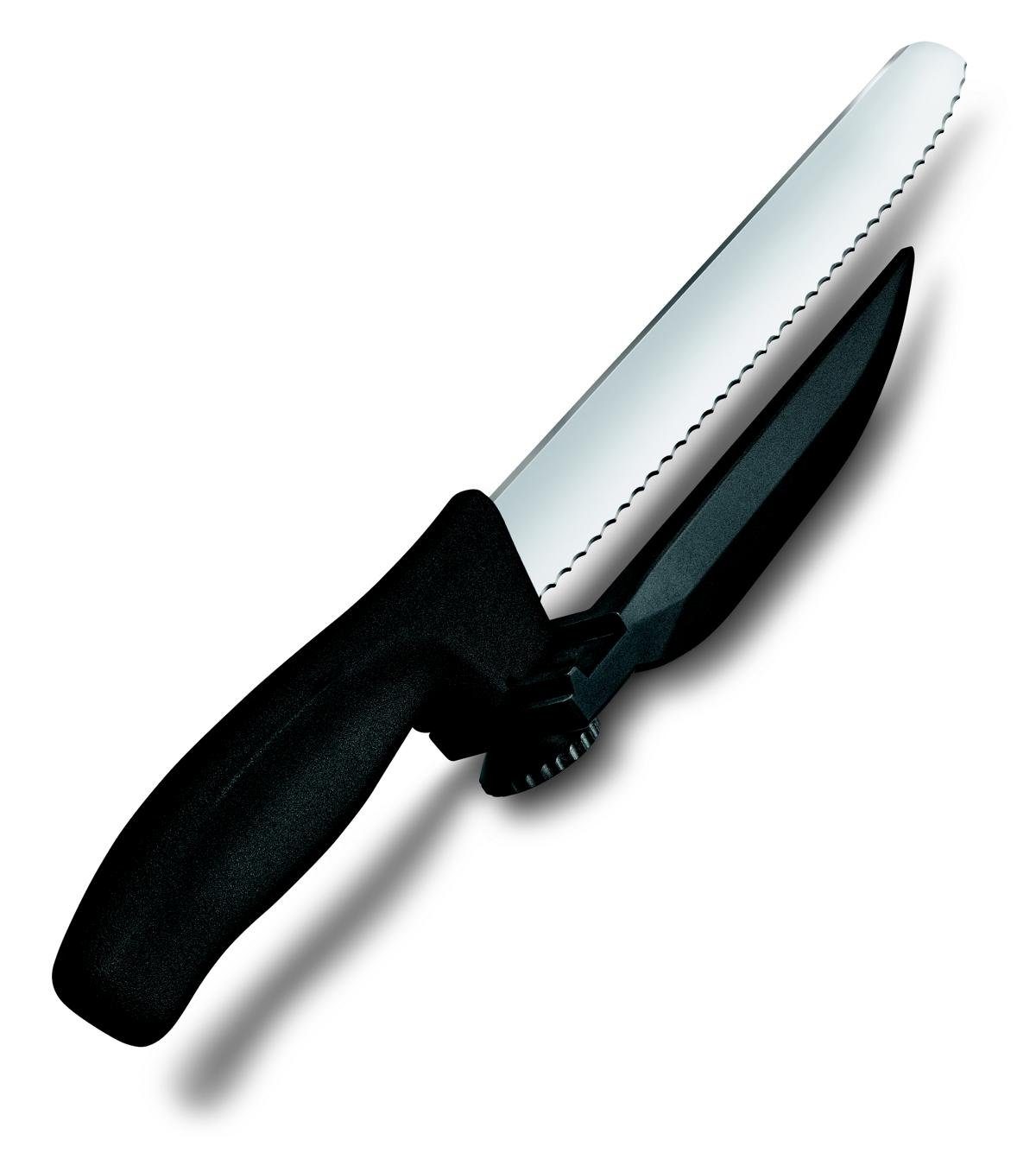Victorinox Taschenmesser Swiss Classic DUX-Messer, Wellenschliff, 21cm, schwarz