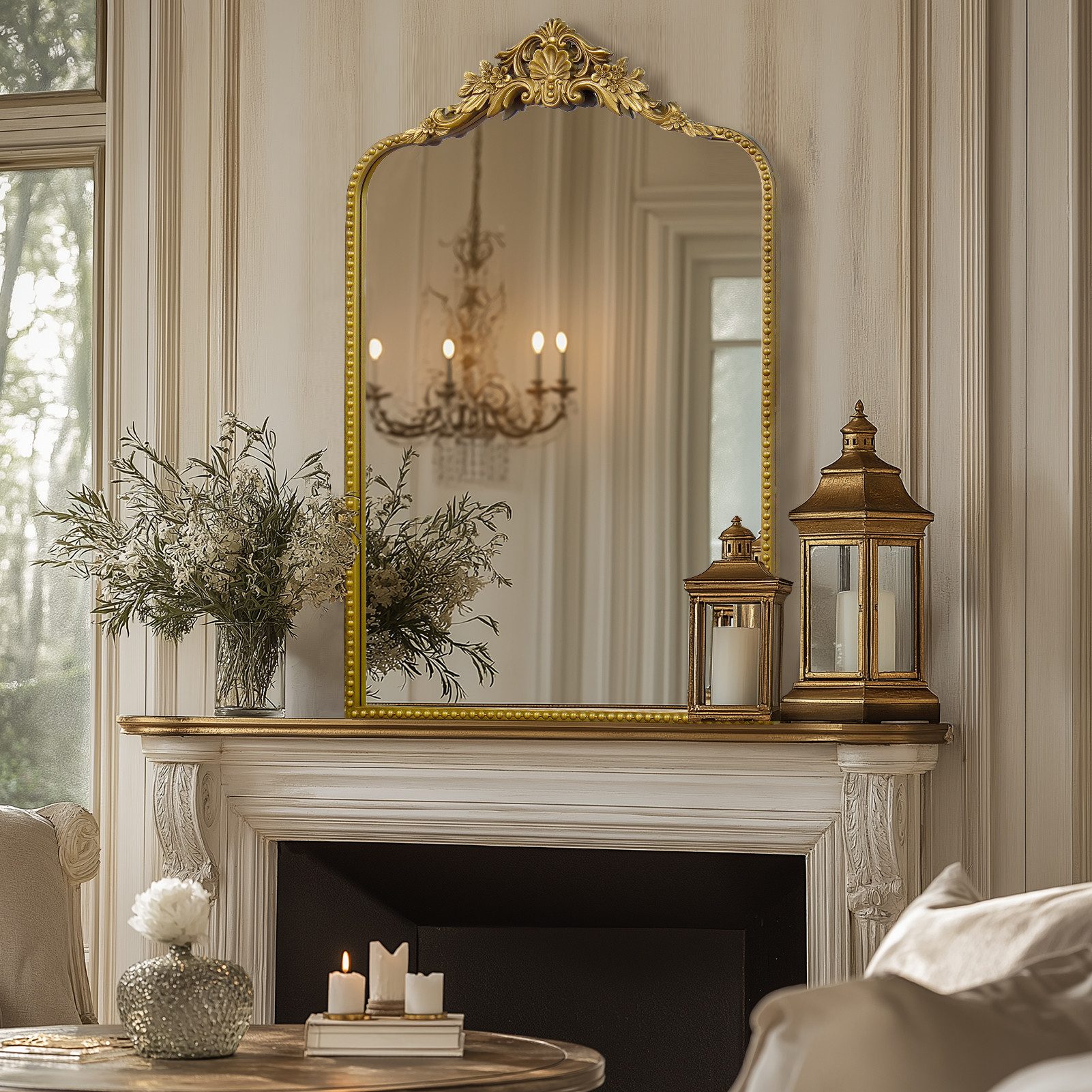 G-LEAF Ganzkörperspiegel im Barockstil, freistehend, wandmontiert oder an d günstig online kaufen