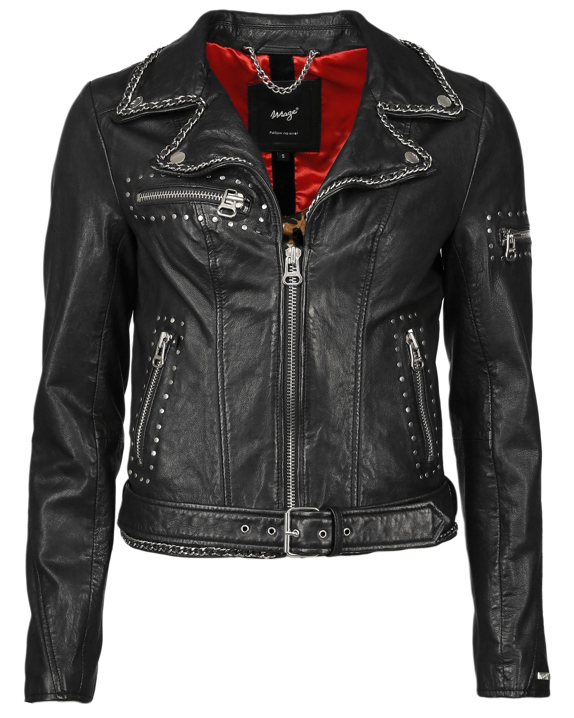 Maze Lederjacke black Manaia