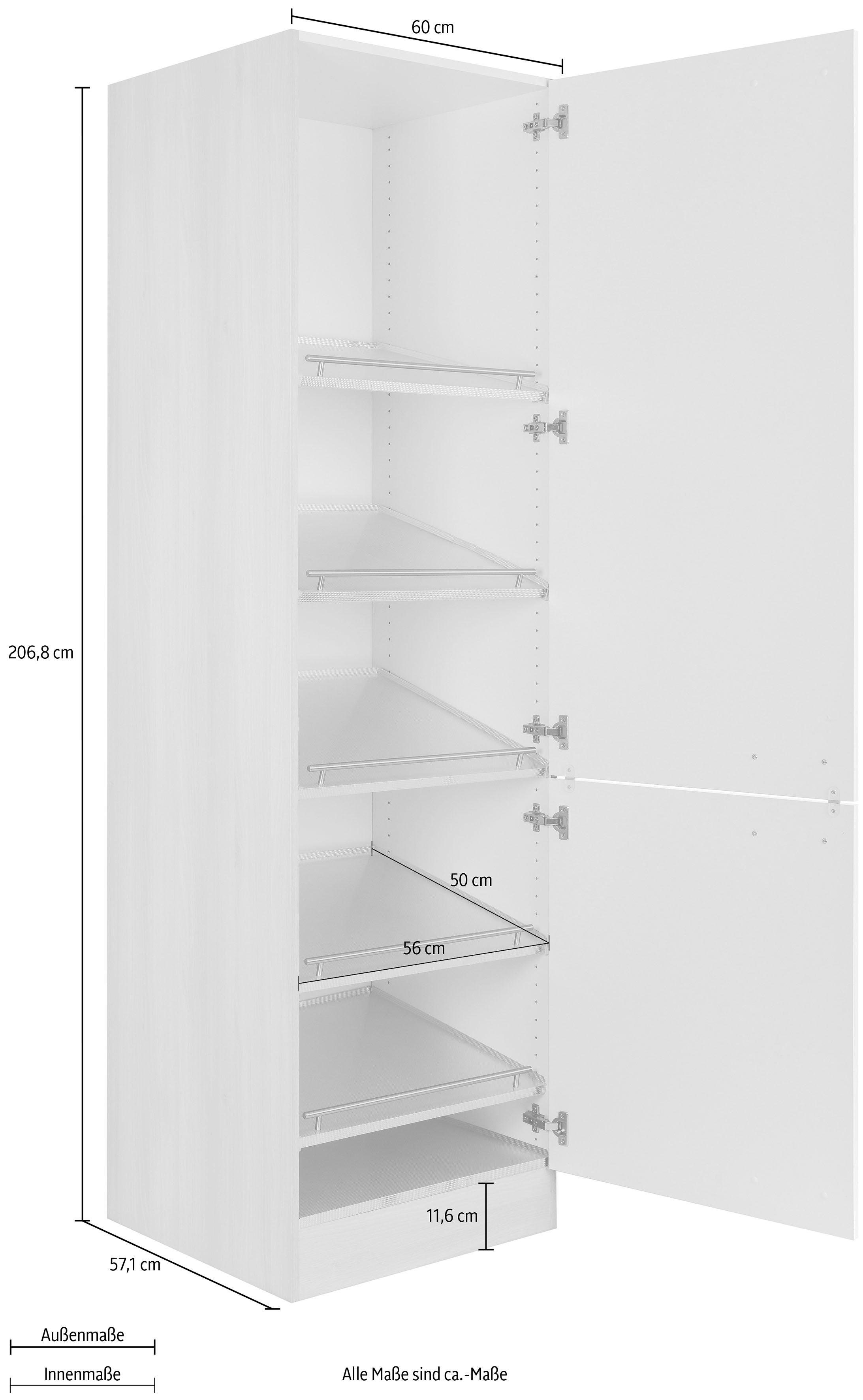 OPTIFIT Hochschrank Elm, zur Schuhaufbewahrung, cm | 60 Breite akaziefarben weiß/akaziefarben