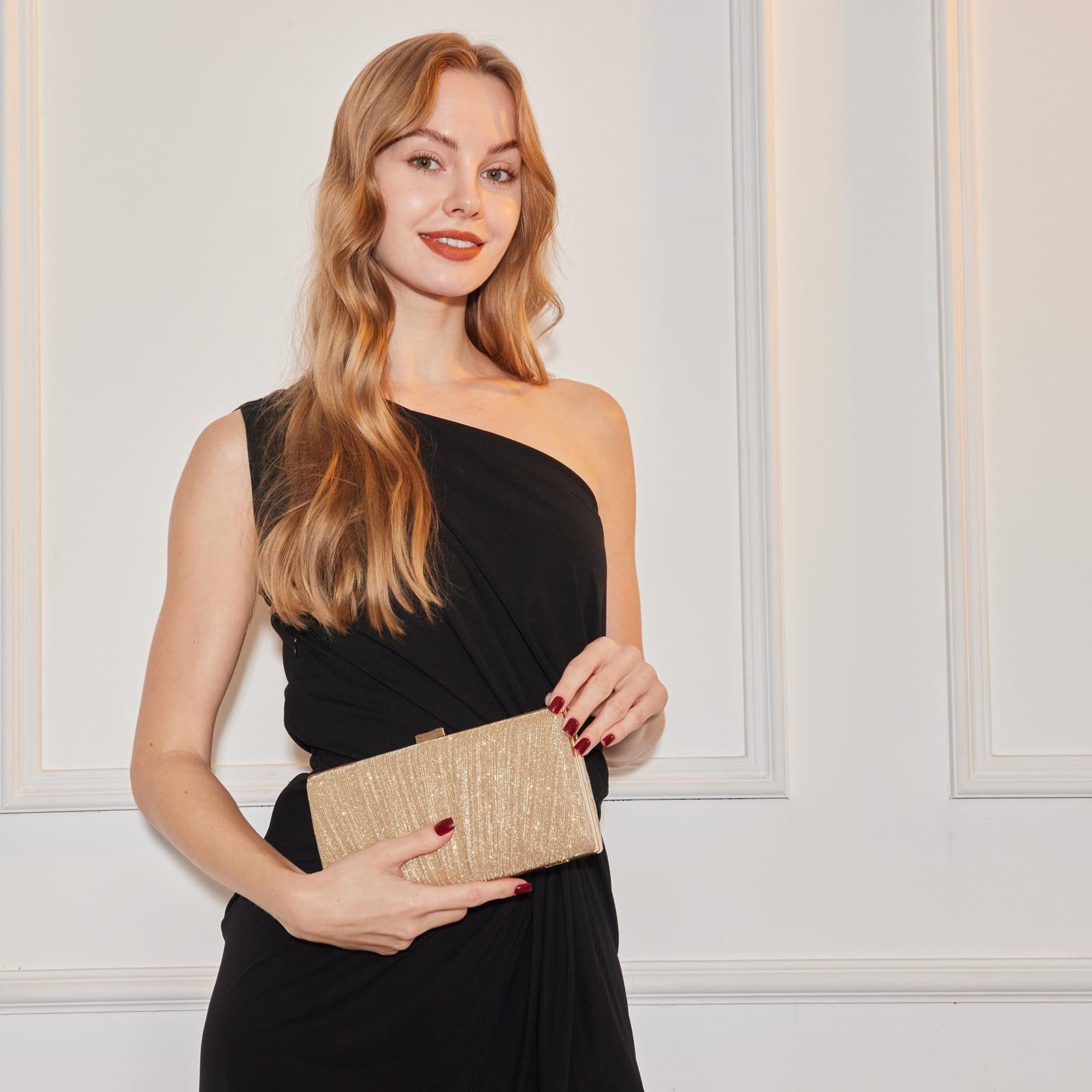 nsihing Abendtasche Elegante Clutch für Damen, stilvolle Abendtasche, Umschlag-Handtasche, Geeignet für Anlässe wie Bälle, Cocktailpartys und Hochzeiten. – Bild 2 von 5