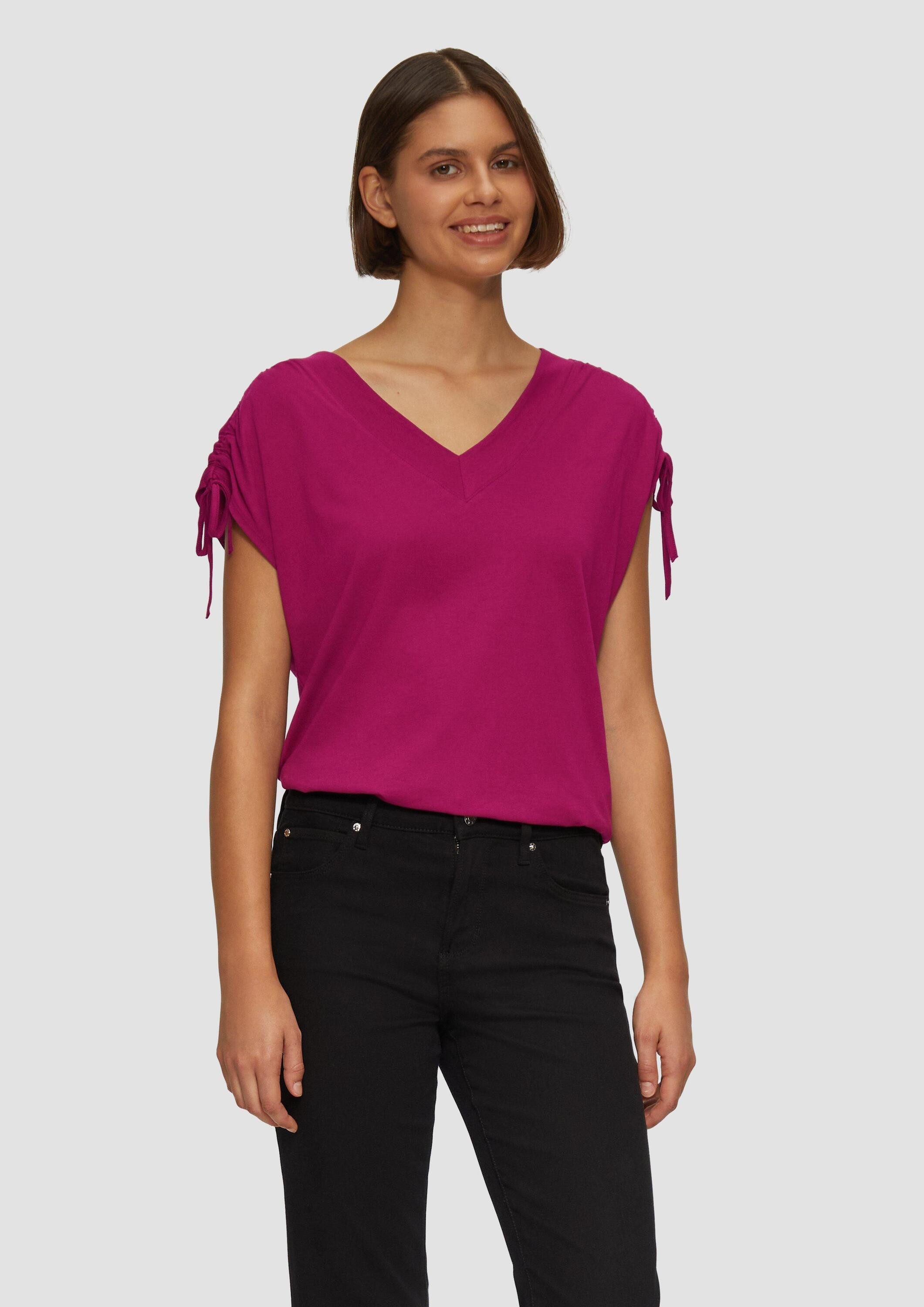 s.Oliver Kurzarmshirt T-Shirt V-Neck Shirt mit günstig online kaufen