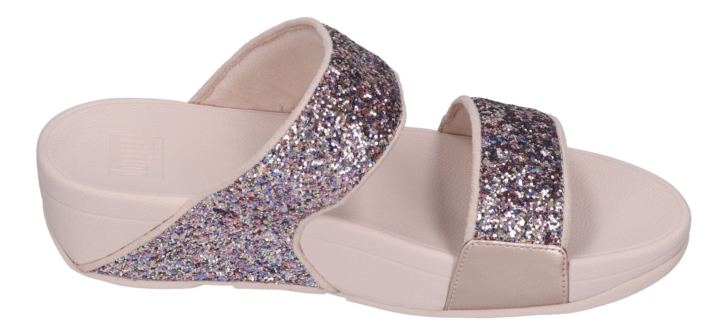 Fitflop LULU MULTI-TONAL GLITTER SLIDES Pantolette Nu Rose Mix