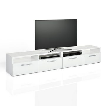 Vicco Lowboard Fernsehschrank Sideboard DIEGO Weiß Hochglanz 2-er Set