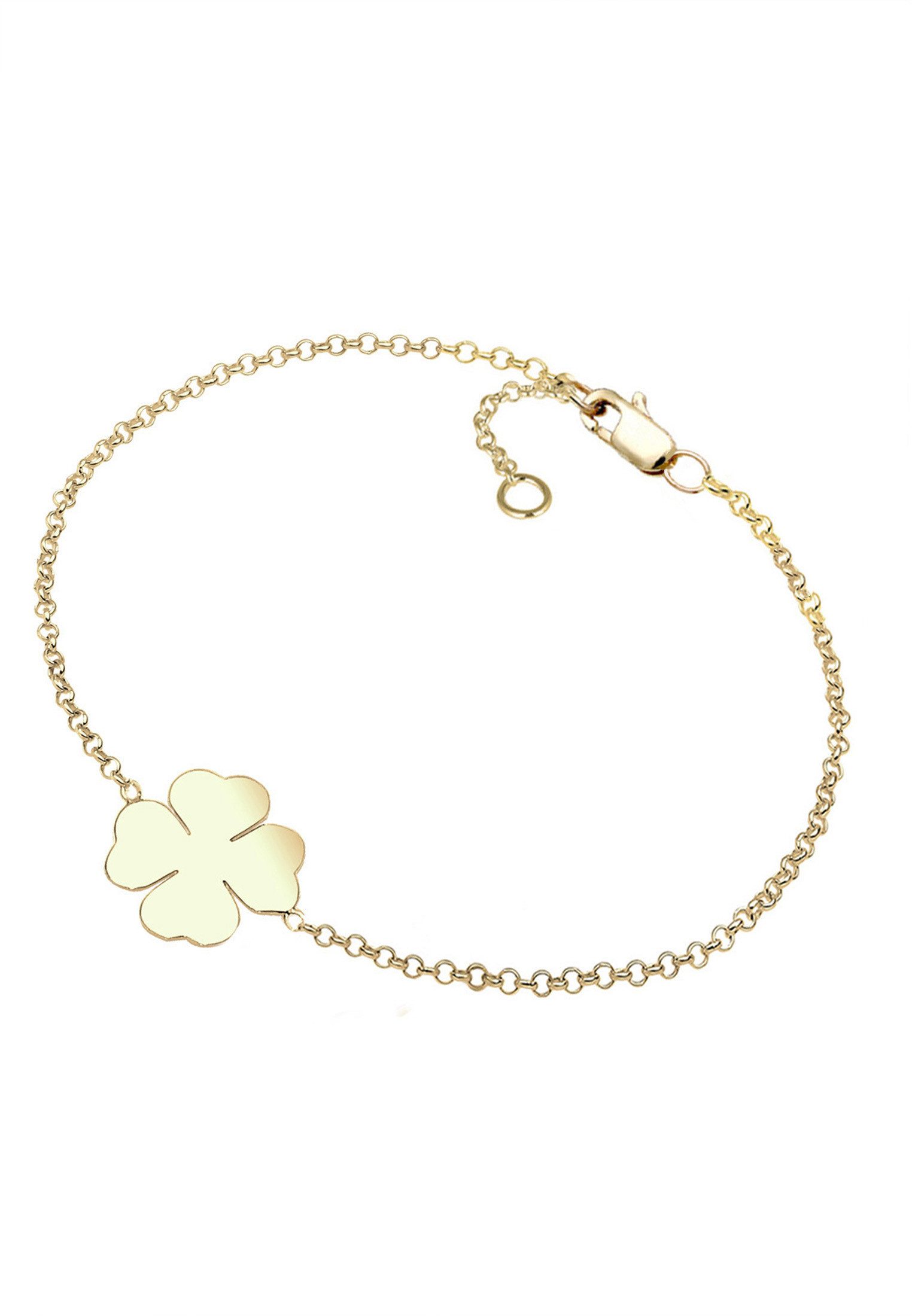 Elli Premium Armband Kleeblatt 375 Gelbgold (kein Set, 1-tlg), Kleeblatt günstig online kaufen