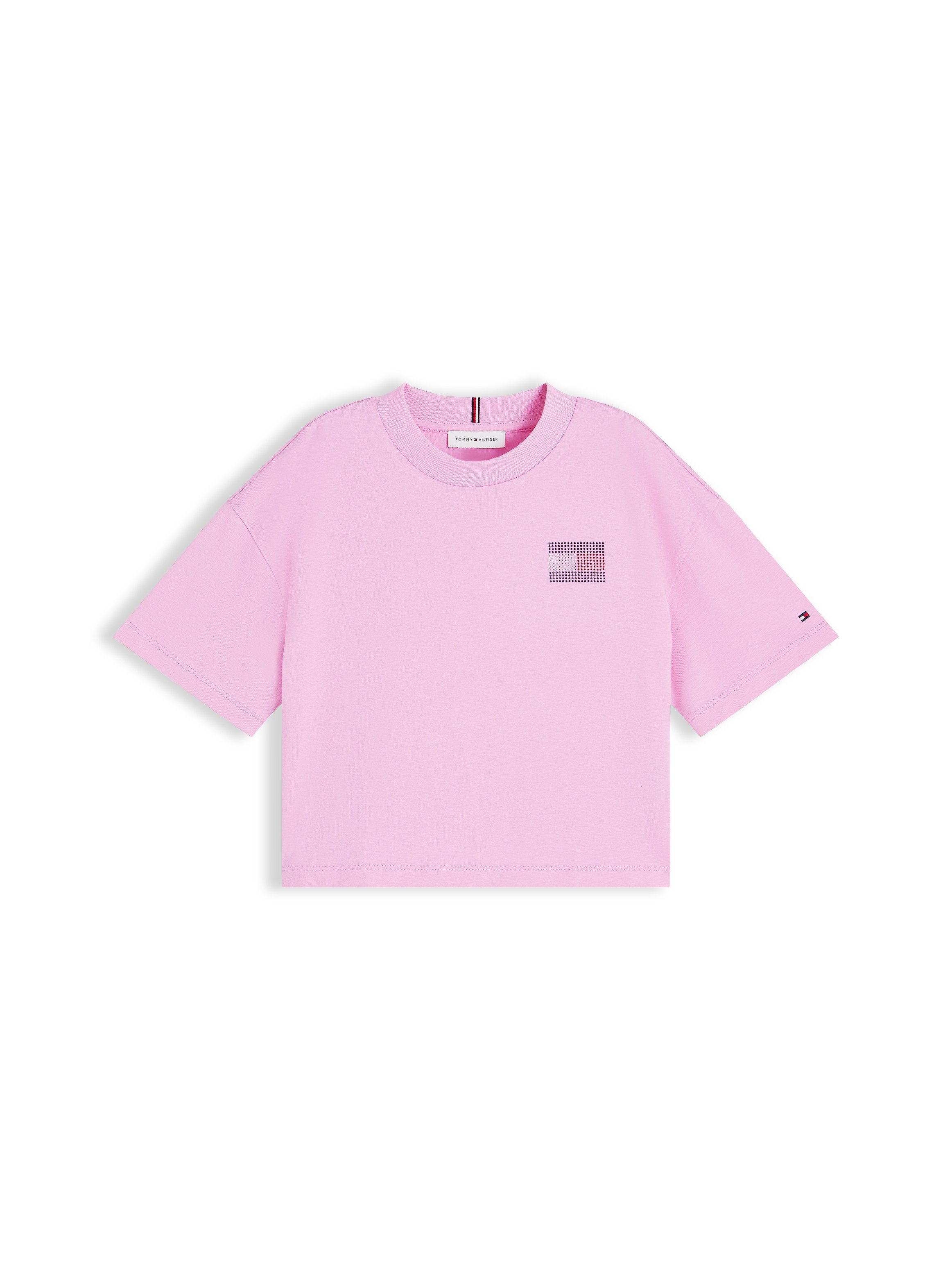 Tommy Hilfiger T-Shirt Rundhalsausschnitt, mit Glitzersteinen, Kinder bis 16 Jahre – Bild 5 von 5