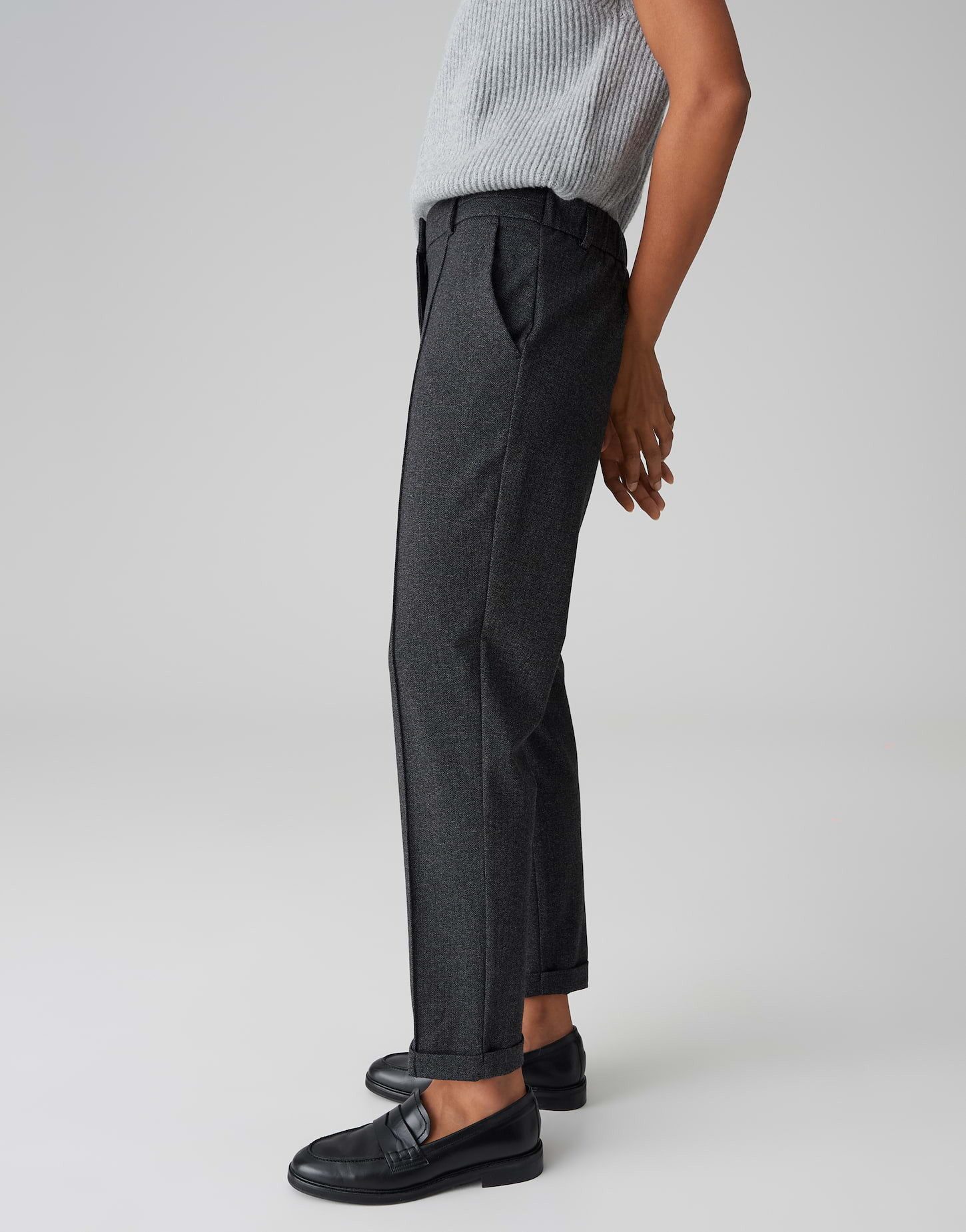 OPUS Stoffhose MELINA ICONIC mit Komfortbund Mid Rise, Regular, Fischgrat Muster – Bild 5 von 5