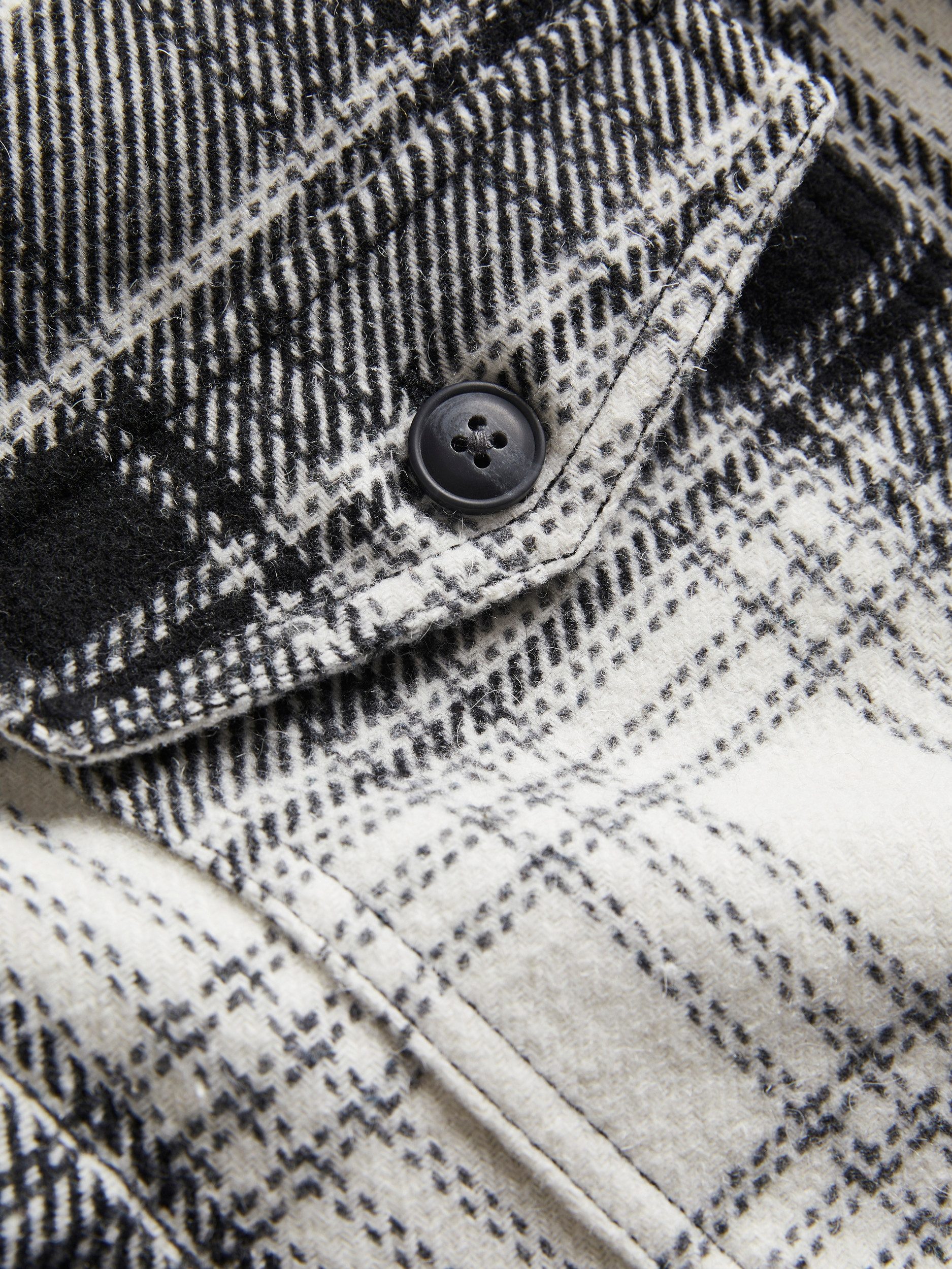 Jack & Jones Langarmhemd JCOEDDIE CHECK WOOL BLEND OVERSHIRT LS Overshirt Form