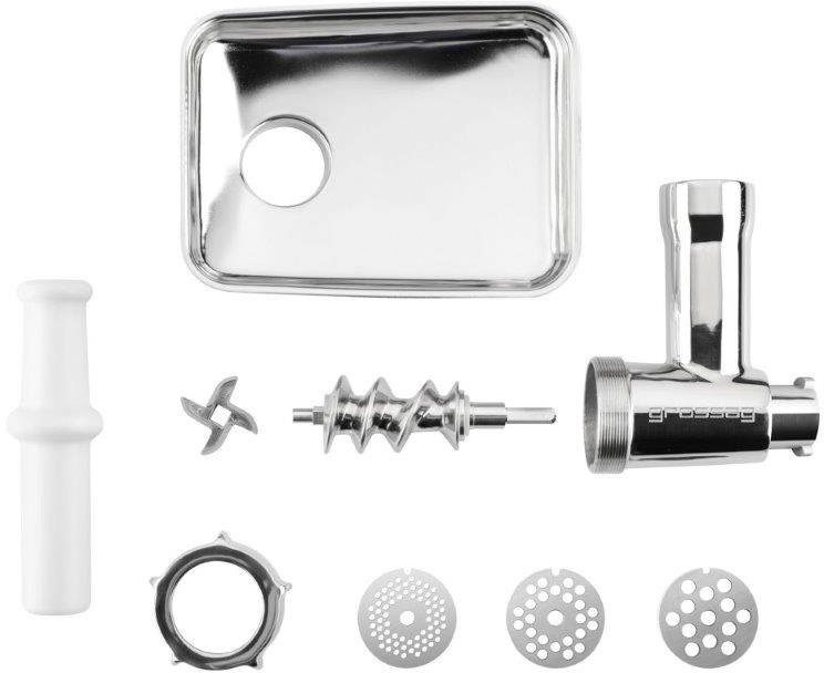 grossag Fleischwolfaufsatz KFW 600 Set, Zubehör für alle Kenwood-Küchenmaschinen mit TWIST-System / Drehanschluss-System, inkl.Wurstfüll-Vorsatz und Spritzgebäck-Vorsatz