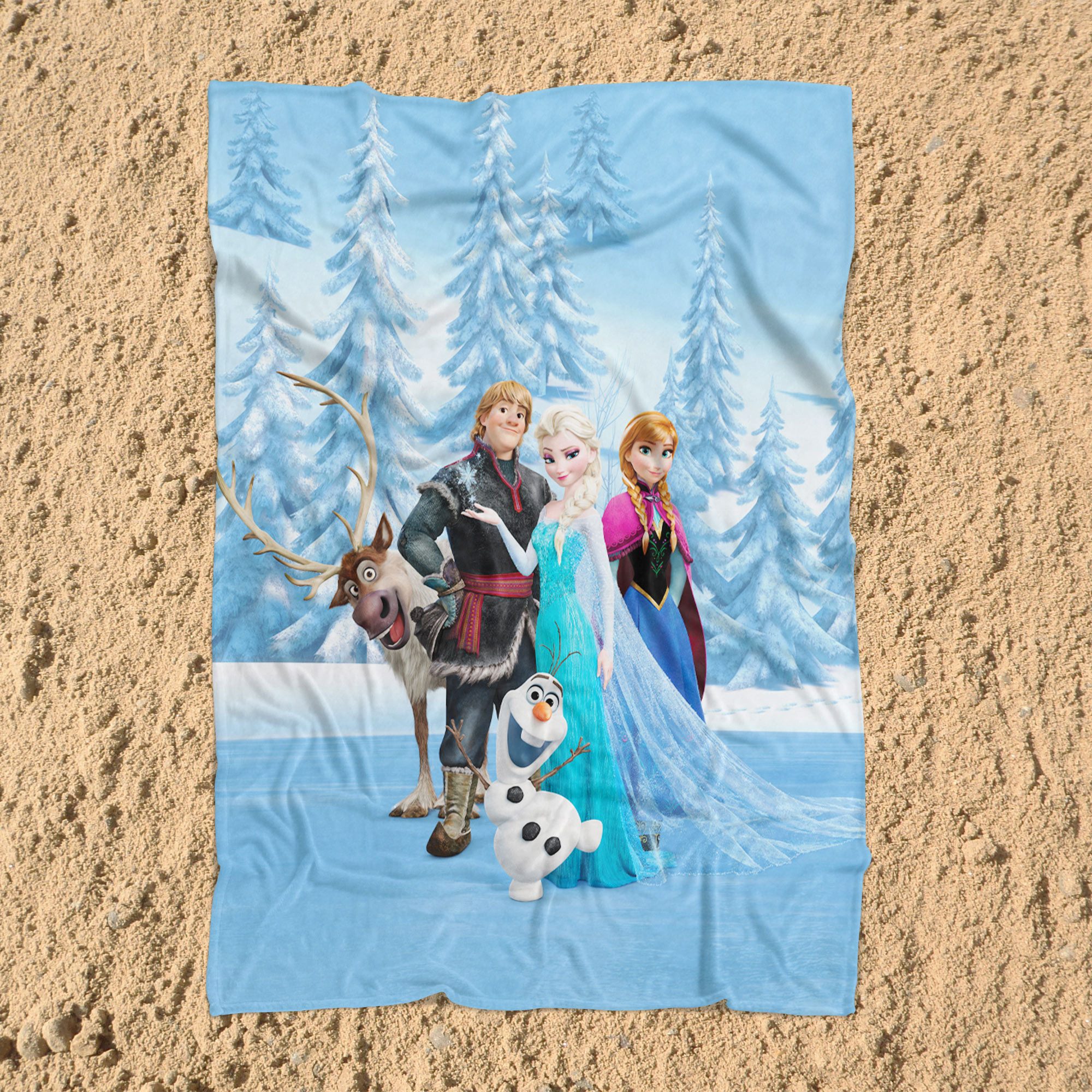 BERONAGE Tagesdecke Frozen Die Eiskönigin Decke Sven Rentier 130x170 cm Coral Fleecedecke, passend zur Bettwäsche, ideal für Sofa, Couch, Bett, Auto, Camping