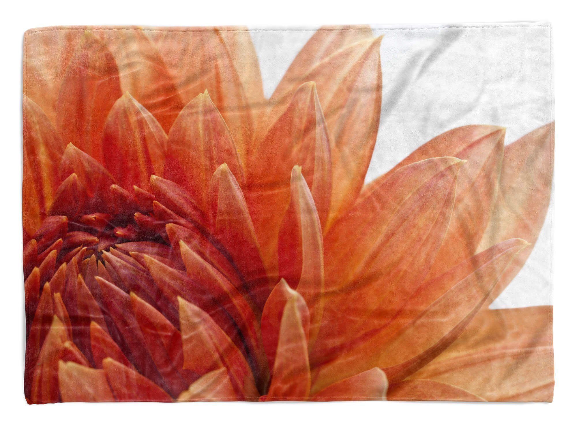 Sinus Art Handtücher Handtuch Strandhandtuch Saunatuch Kuscheldecke mit Fotomotiv Dahlie Blume Blüte, Baumwolle-Polyester-Mix (1-St), Handtuch